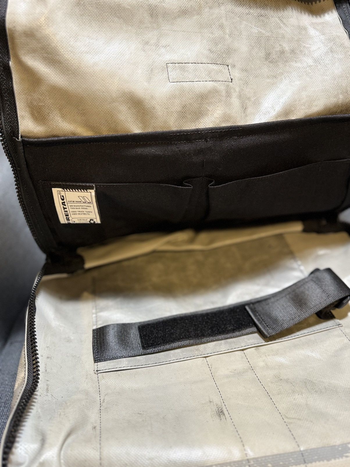 Freitag Freitag Recycled Tarp Backpack “Ser” Print – Silver/Black Size ONE SIZE - 3 Thumbnail