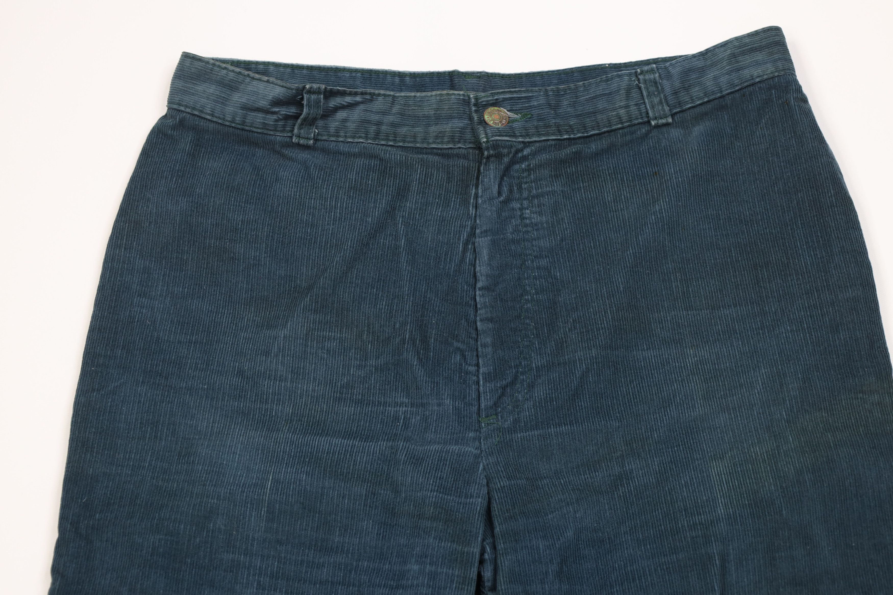 Levi's Vintage 60s 70s Levis Wide Leg Corduroy Pants Green USA Size US 32 / EU 48 - 2 Thumbnail