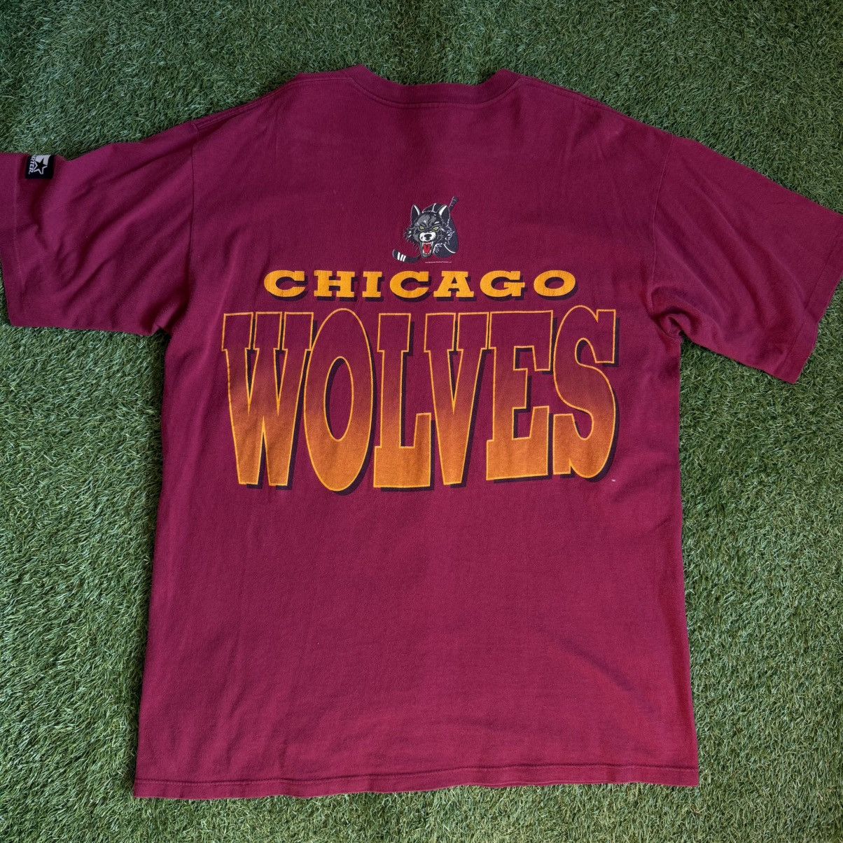 Starter Vintage Starter Chicago Wolves T Shirt Burgundy Sz L Size US L / EU 52-54 / 3 - 2 Thumbnail