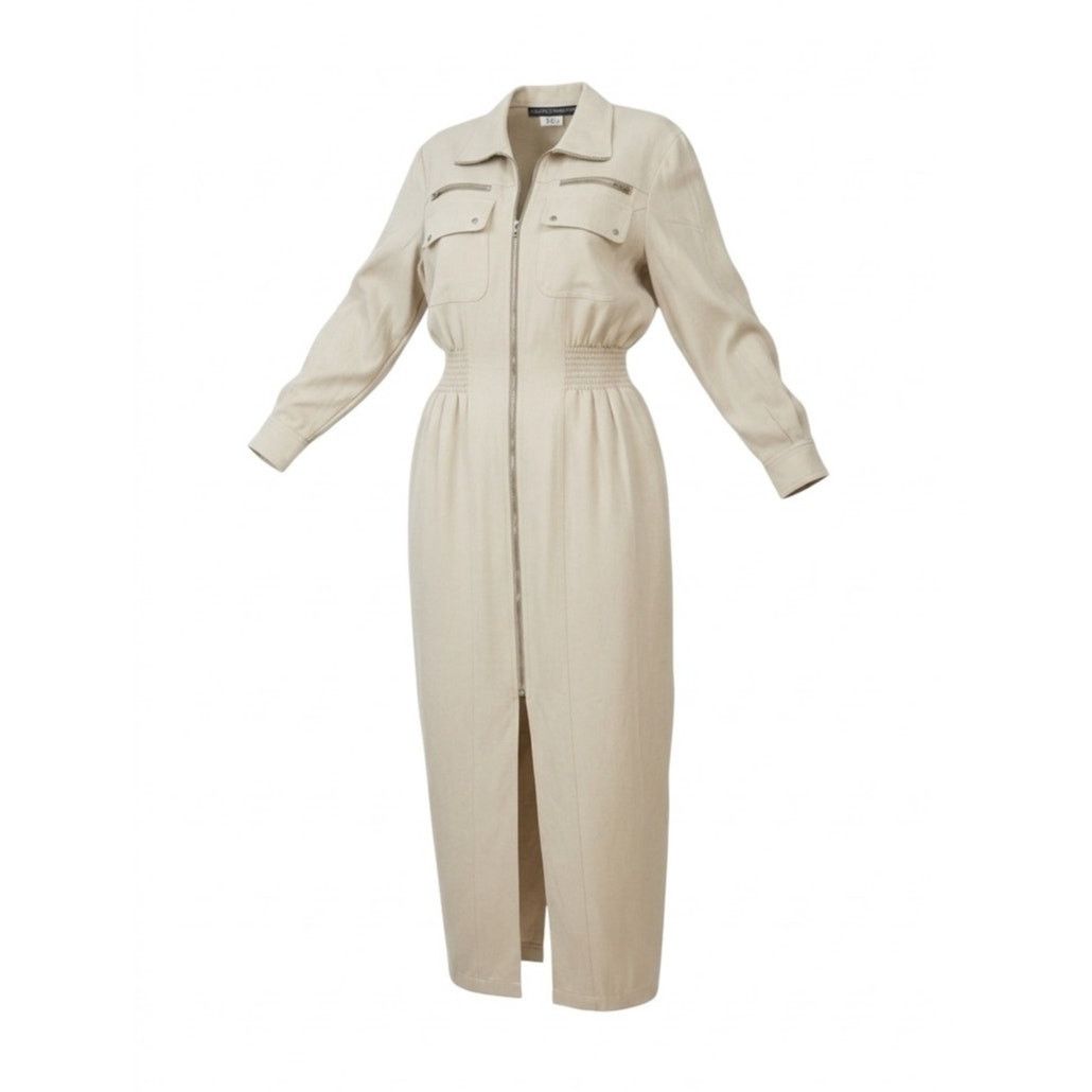 Vintage Karen Alexander vintage khaki full zip trench dress size 12 Size XL / US 12-14 / IT 48-50 - 3 Thumbnail