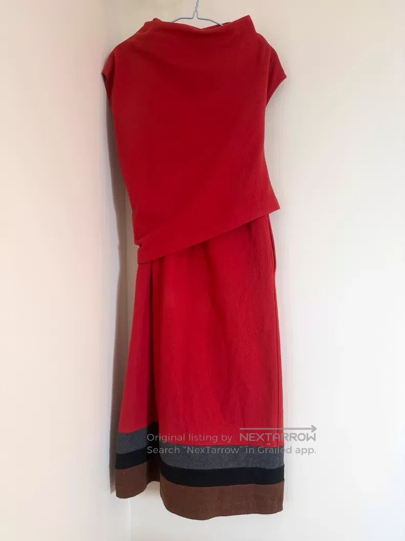 Comme des Garcons Comme Des Garcons Vintage Red Tonal Wrap Sleeveless Dress Size S / US 4 / IT 40 - 1 Thumbnail