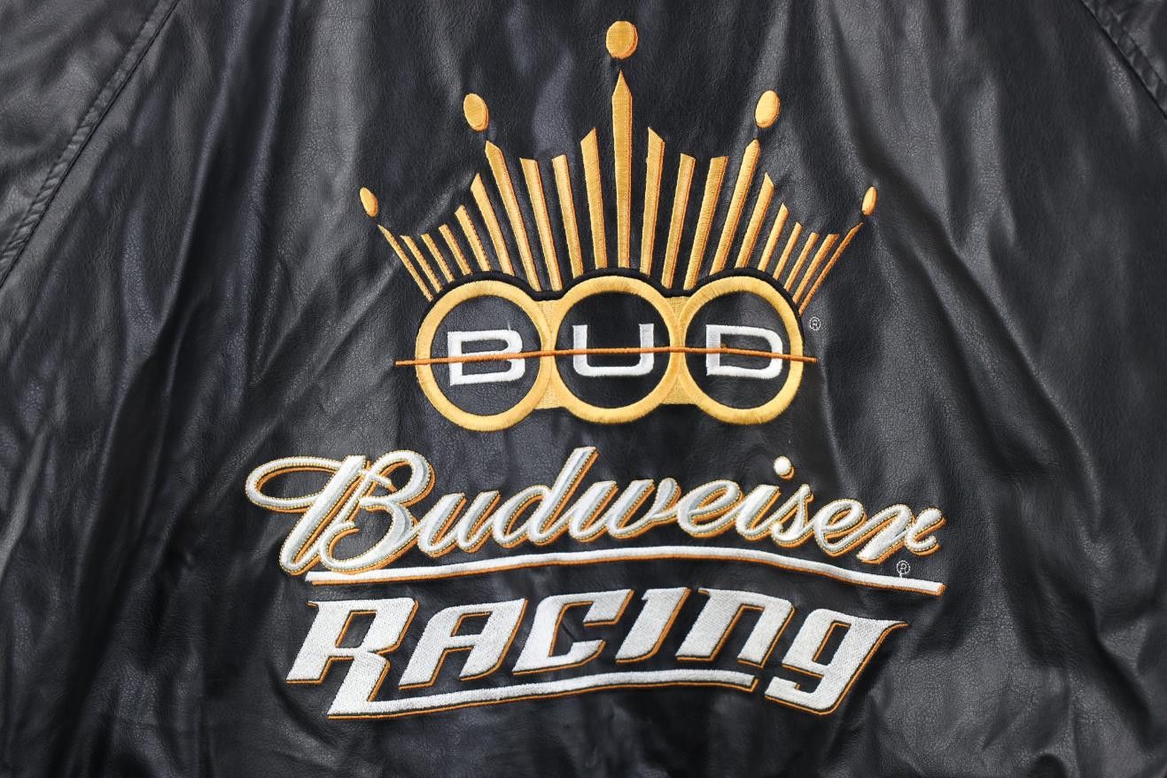 Budweiser Vintage 90s Y2K Budweiser Racing Wool Varsity Jacket Black Size US XL / EU 56 / 4 - 13 Thumbnail