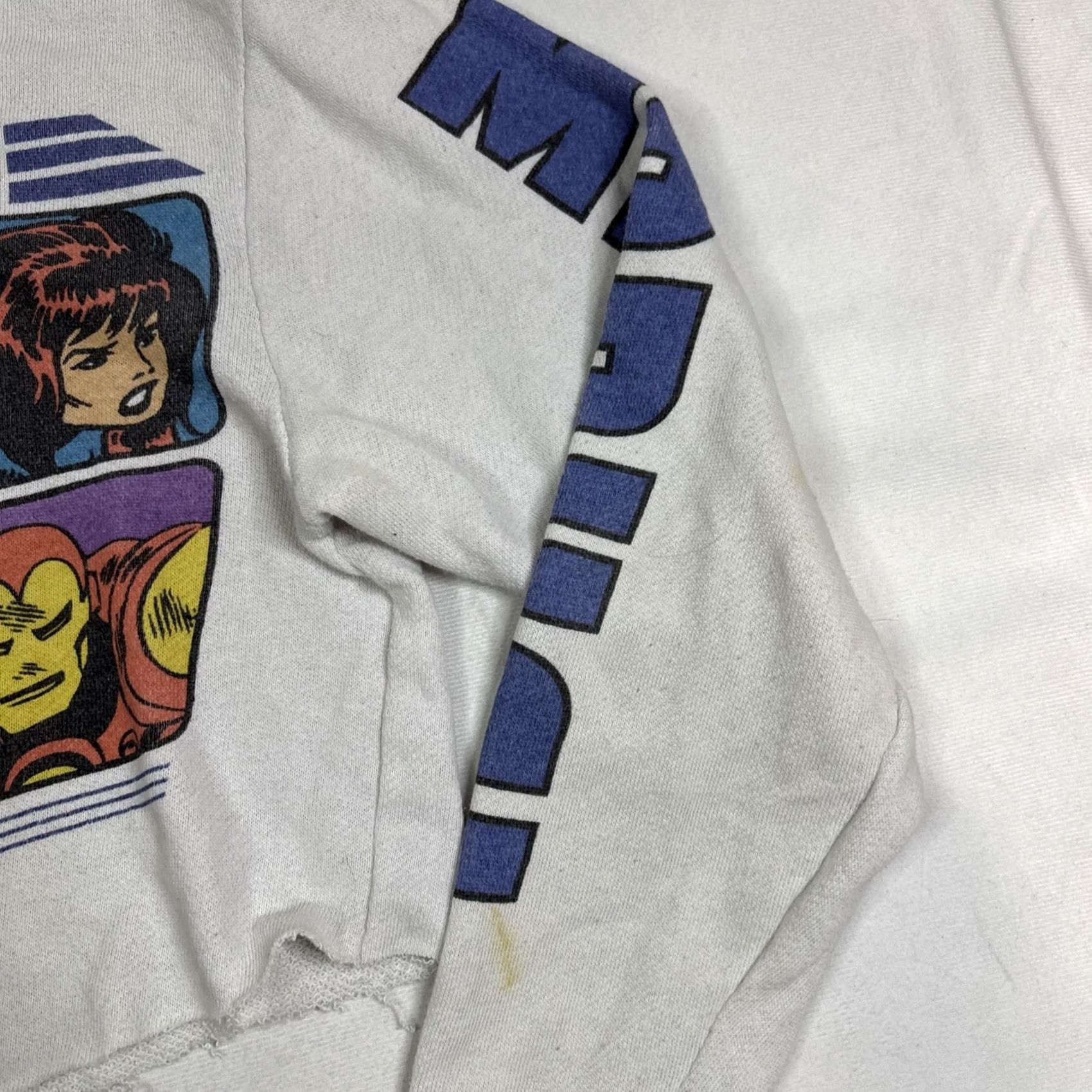 Vintage VINTAGE Marvel All Stars Pullover Sweatshirt Adult S White Cropped Belly Size S / US 4 / IT 40 - 3 Thumbnail