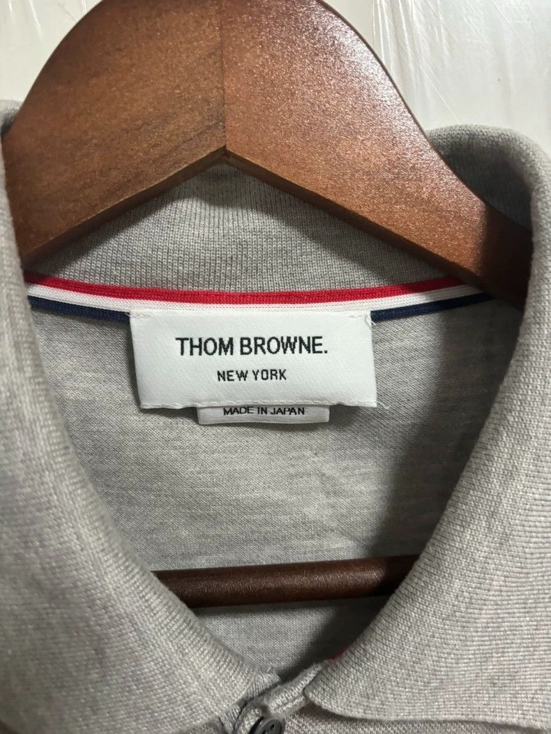 Thom Browne Thom Browne size4 Gray striped Polo shirt Size US XL / EU 56 / 4 - 3 Thumbnail