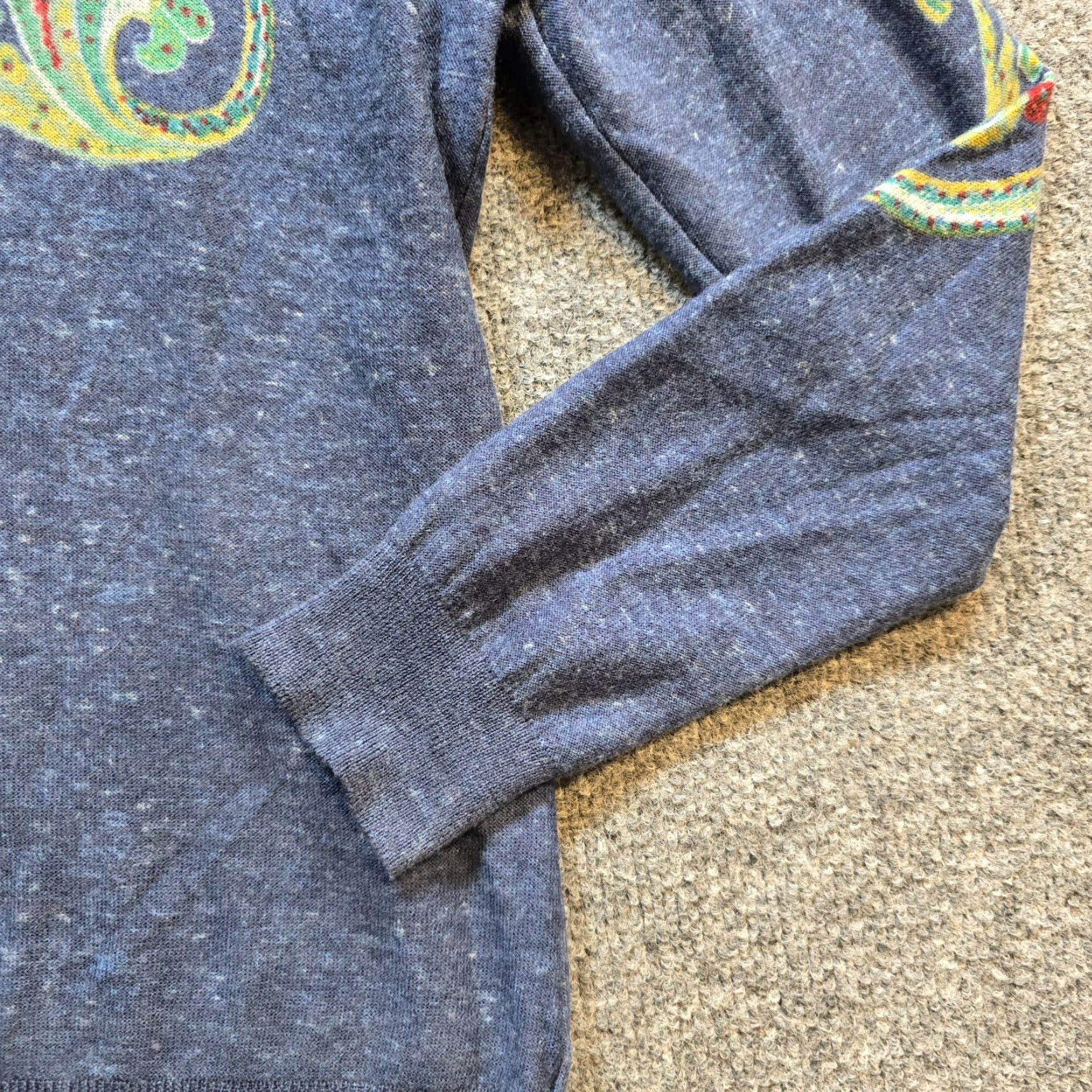 Talbots Talbots Sweater Womens Medium Blue Green Paisley Merino Wool Career Top Shirt M Womens Pullover V-Neck Long Sleeve Fall Winter Business Workwear Size M / US 6-8 / IT 42-44 - 4 Thumbnail