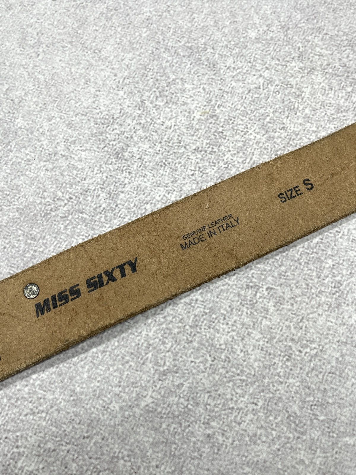 Miss Sixty Vintage Miss Sixty Leather Belt Bronze Metal Big Logo Italy Size ONE SIZE - 6 Thumbnail