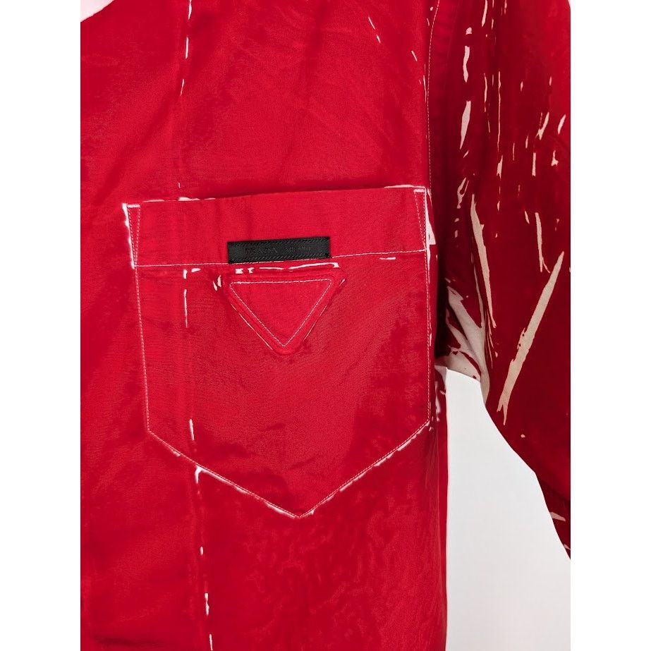 Prada o1rshd1 Popeline Shirt in Rosso Size US S / EU 44-46 / 1 - 4 Thumbnail