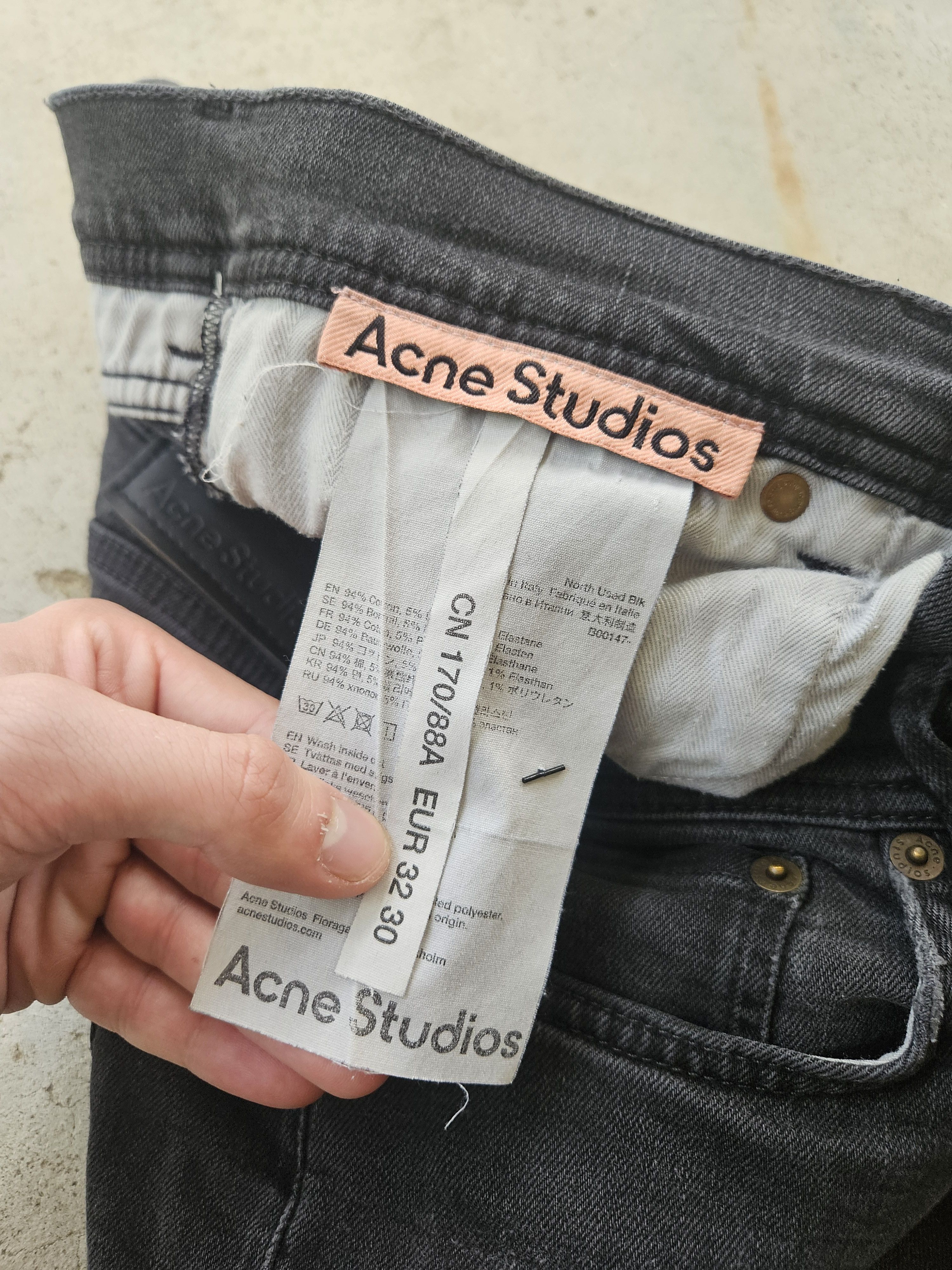 Acne Studios North Used Blk Back Patch Black Denim Jeans Size US 32 / EU 48 - 9 Thumbnail