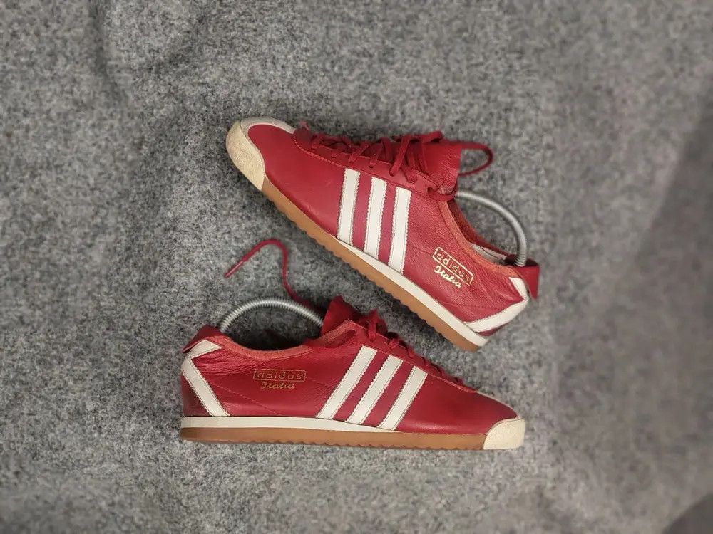 Vintage 2003 Adidas Italia Leather Red Retro Sneakers