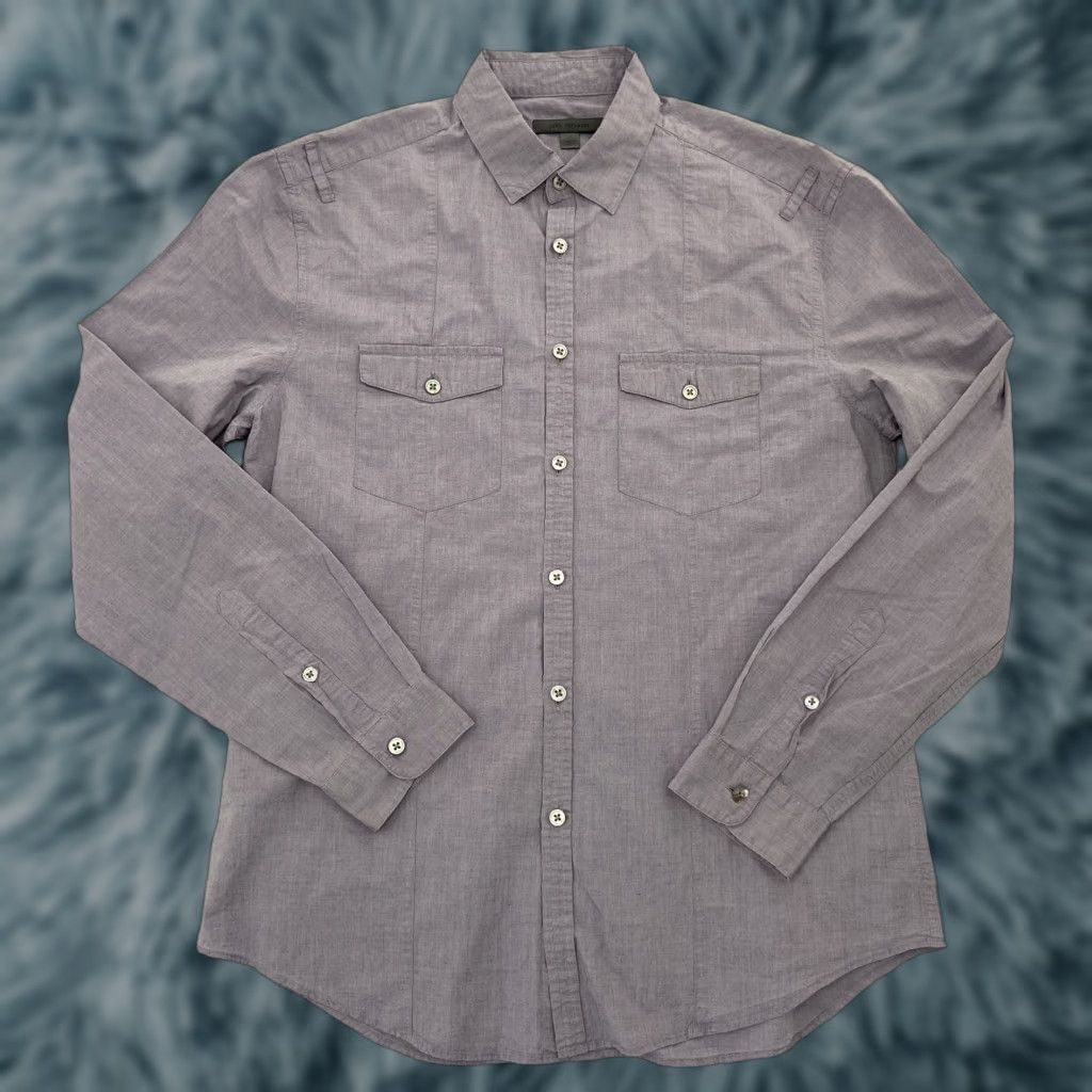 John Varvatos John Varvatos Button-Up Shirt Adult Small Purple Long Sleeve Cotton Mens S Size US S / EU 44-46 / 1 - 1 Thumbnail