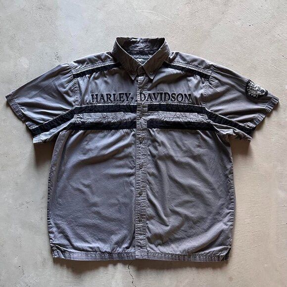 Harley Davidson harley davidson grey biker button up shirt Size US XL / EU 56 / 4 - 1 Thumbnail