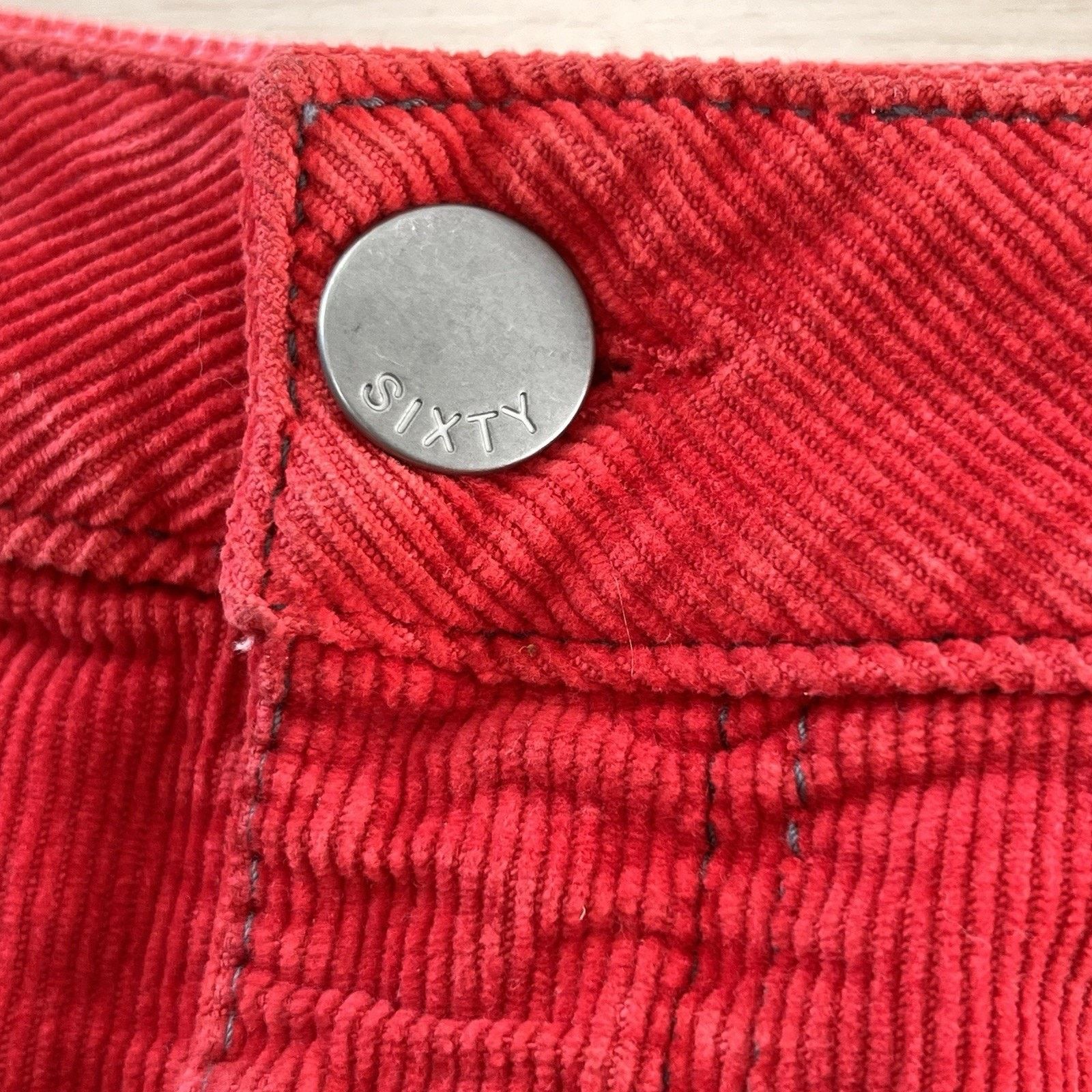 Miss Sixty Vtg 2000s Miss Sixty Micro Mini Red Corduroy 33” Low Rise Size 33" - 5 Thumbnail