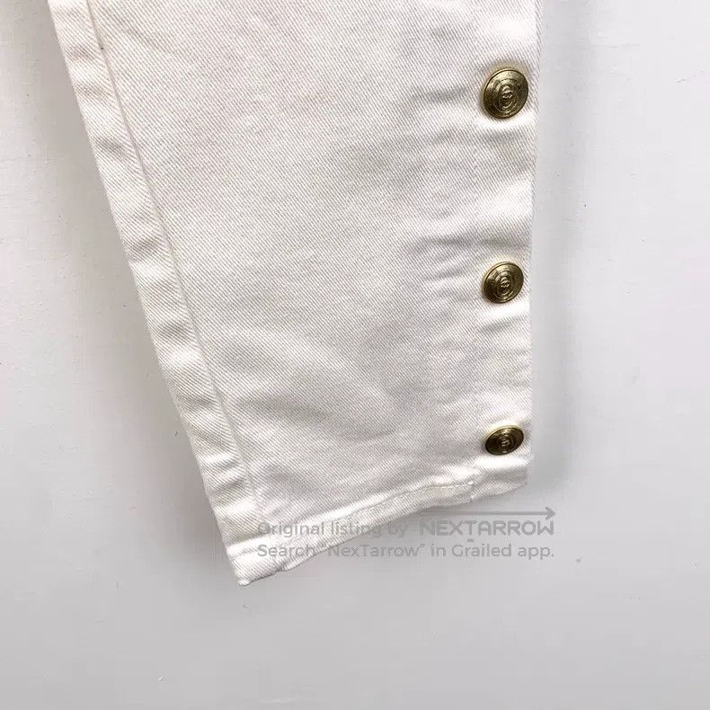 Chanel Chanel White button design cotton casual denim trousers Size 25" / US 0 / IT 36 - 4 Thumbnail