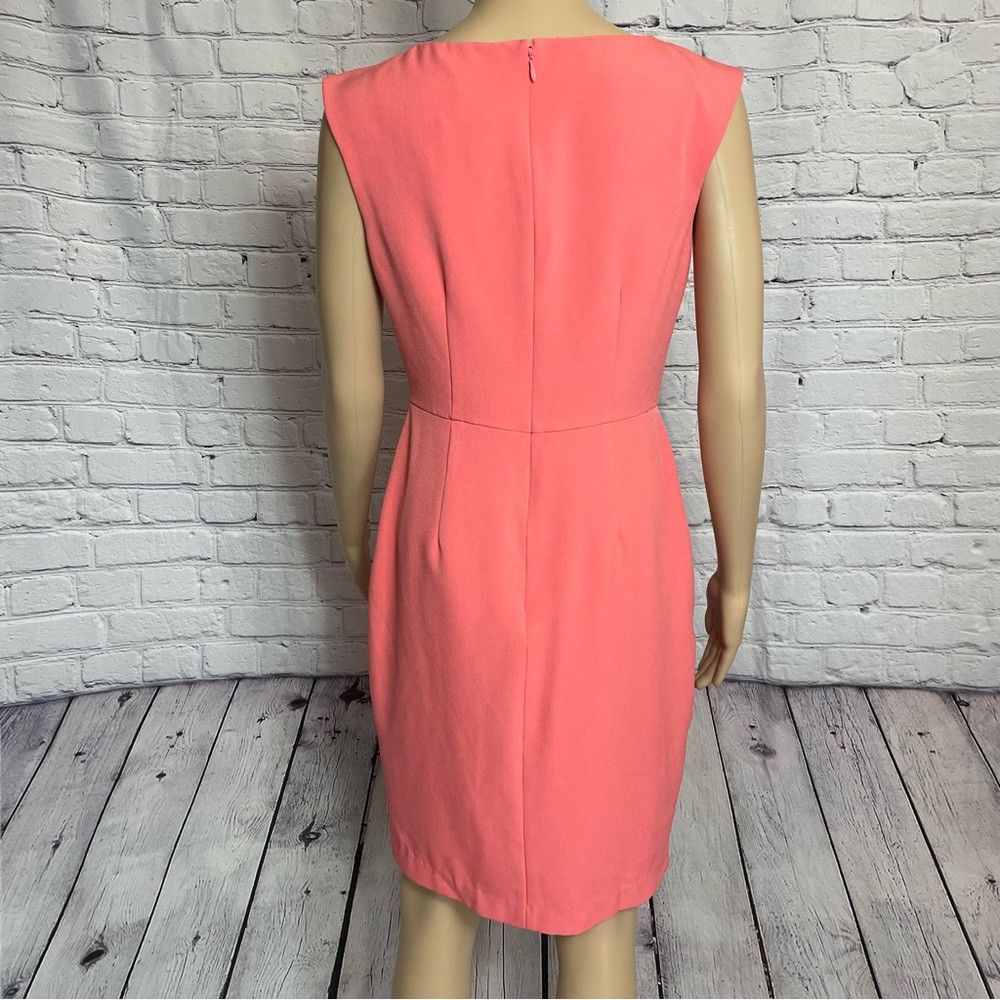 Adrianna Papell New Adrianna Papell Crepe Sheath Sleeveless Pink Dress Size Size S / US 4 / IT 40 - 5 Thumbnail
