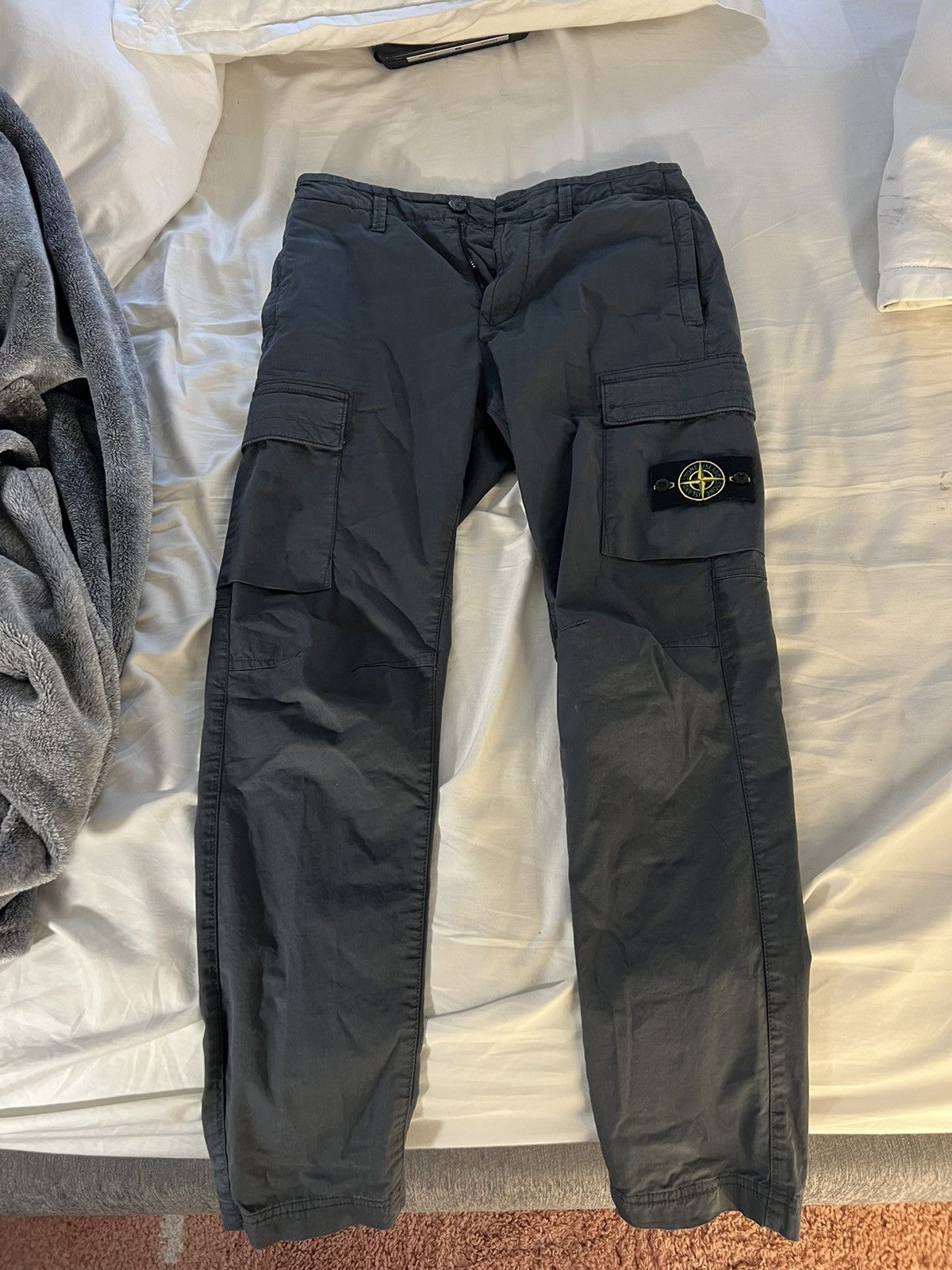 image of Stone Island Cargo Pants in Dark Navy, Men's (Size 30)