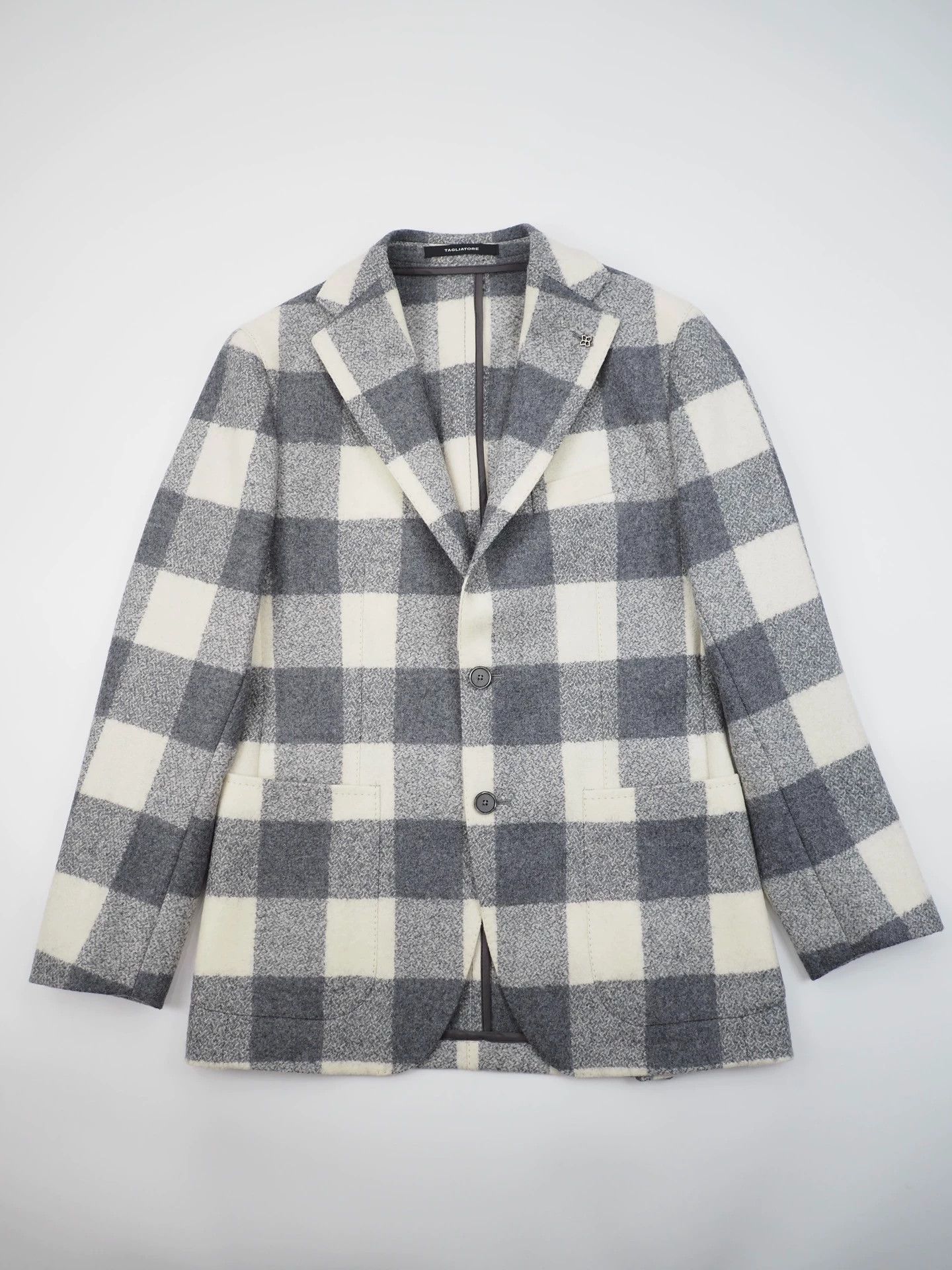 Tagliatore Tagliatore gray and white checkerboard wool blazer Size S / US 4 / IT 40 - 1 Thumbnail