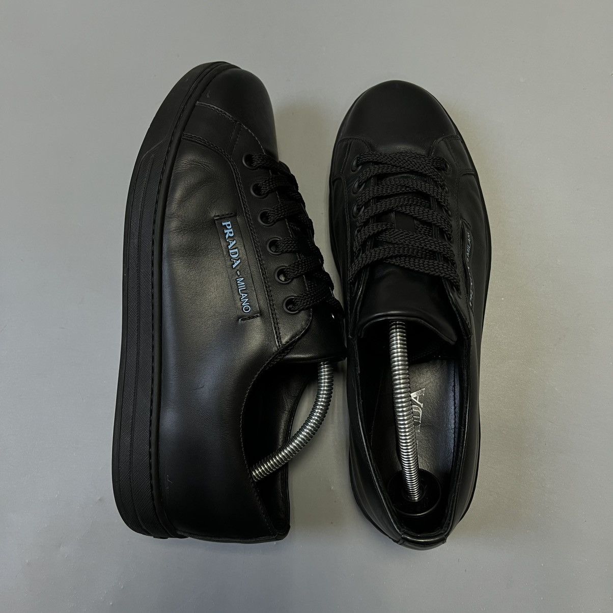 Prada Prada Sneakers Leather Shoes Black Luxury UK 8 men's Size US 9 / EU 42 - 3 Thumbnail