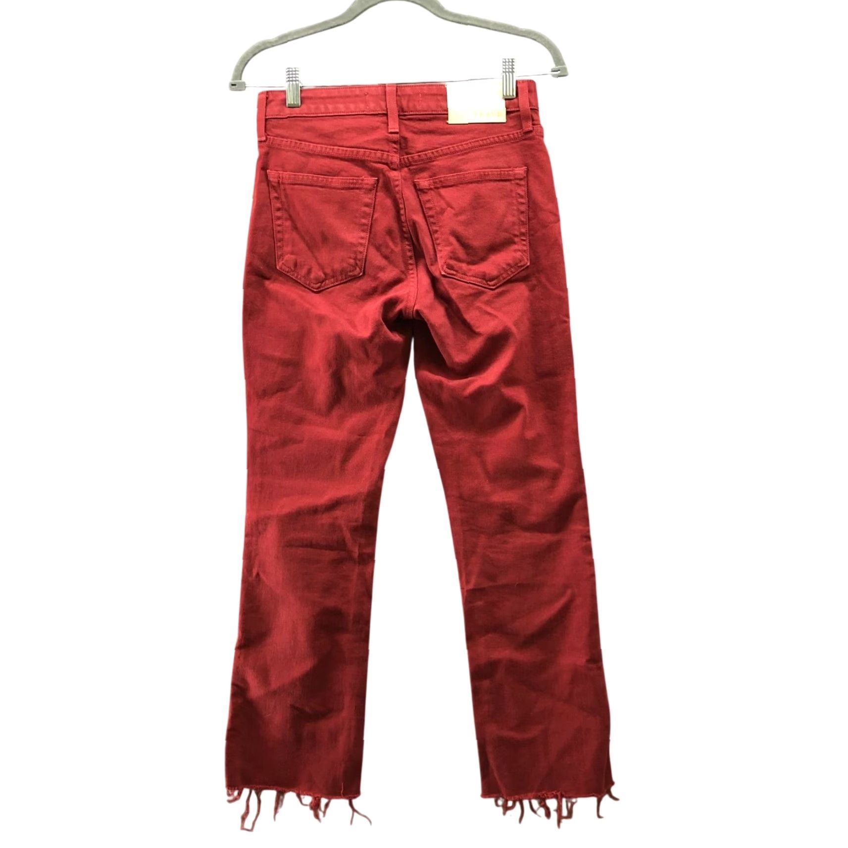 Vintage Trave Colette Jeans Kick Flare Womens 25 Brick Red Stretch Mid Rise Size 42" / US 20 - 2 Thumbnail