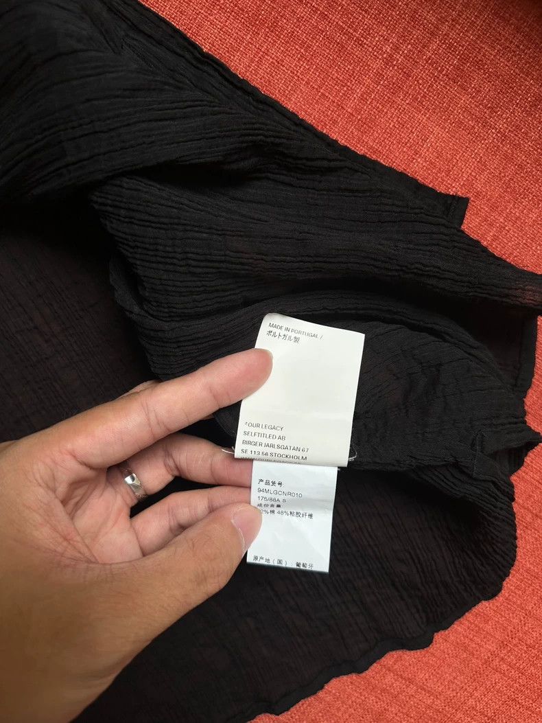 Our Legacy Our Legacy size46 Black sheer short-sleeved shirt Size US S / EU 44-46 / 1 - 7 Thumbnail
