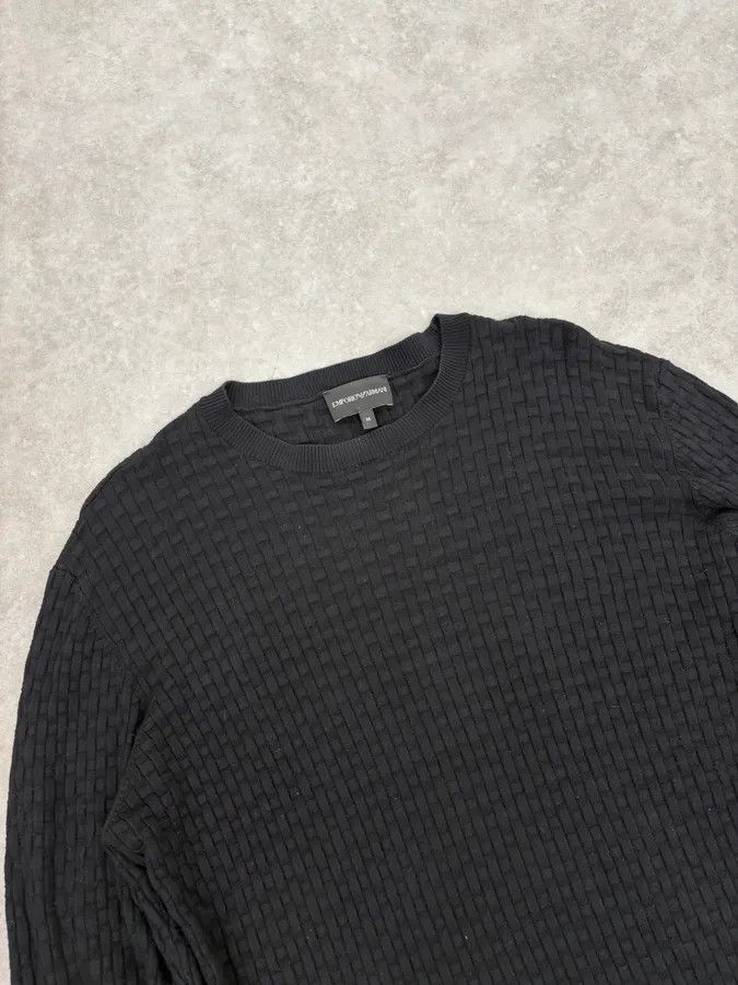 Emporio Armani 2000s Emporio Armani Black Woven Wool Sweater Size US S / EU 44-46 / 1 - 5 Thumbnail