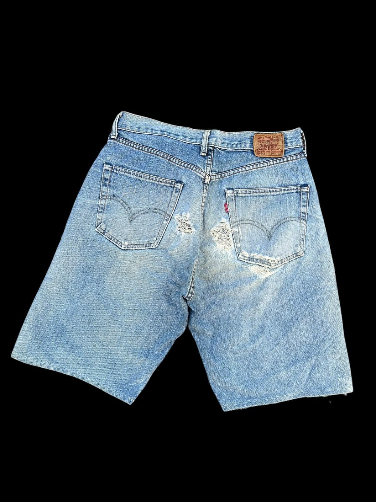 Japanese Brand × Kapital × Vintage THRASHED Levis Selvedge Vintage Distressed Short Denim Size US 32 / EU 48 - 2 Thumbnail