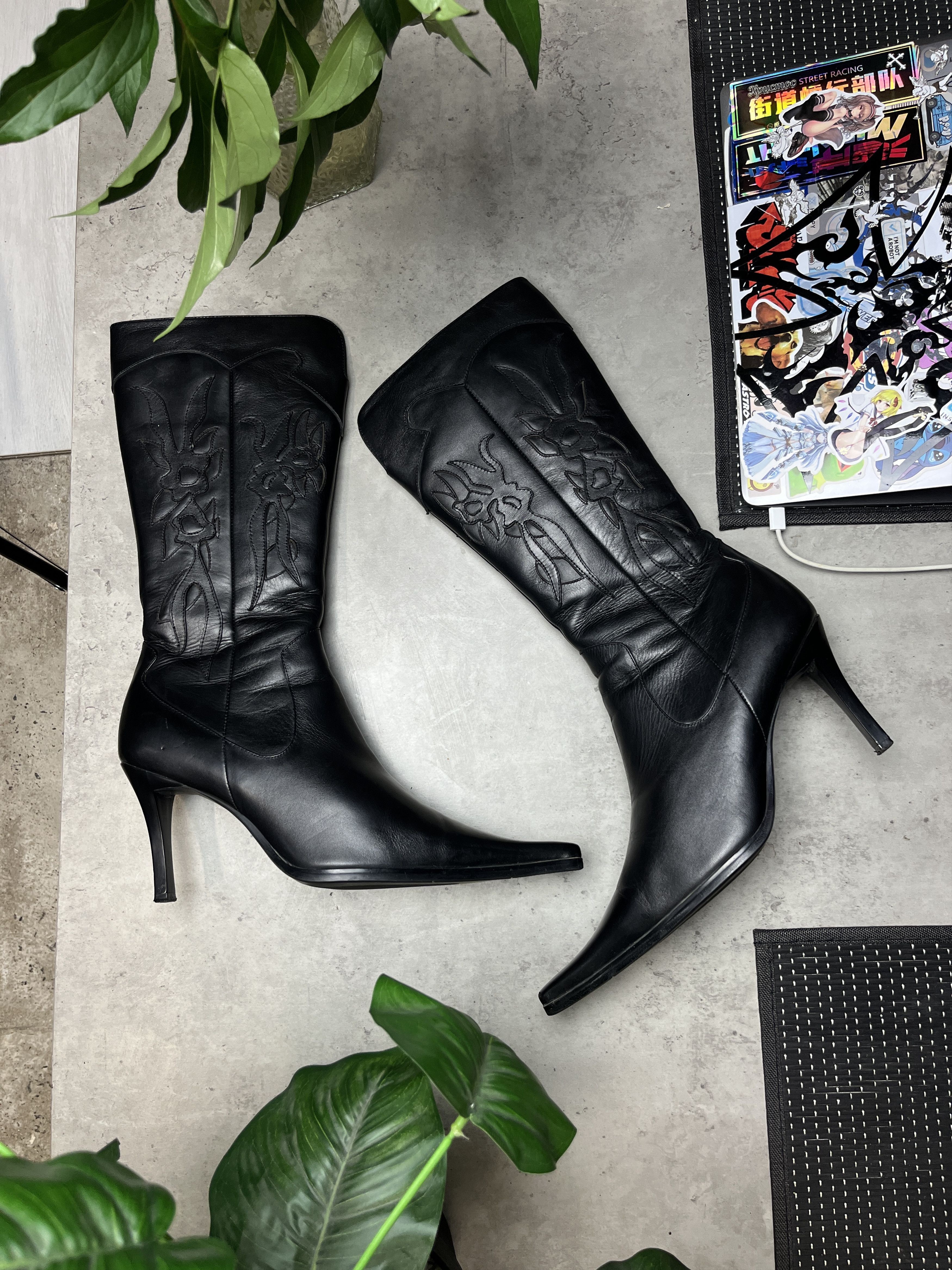 Other 1990s USSR SOVIET VINTAGE WESTERN HEELED BOOTS - 5107 Size US 6 / IT 36 - 2 Thumbnail