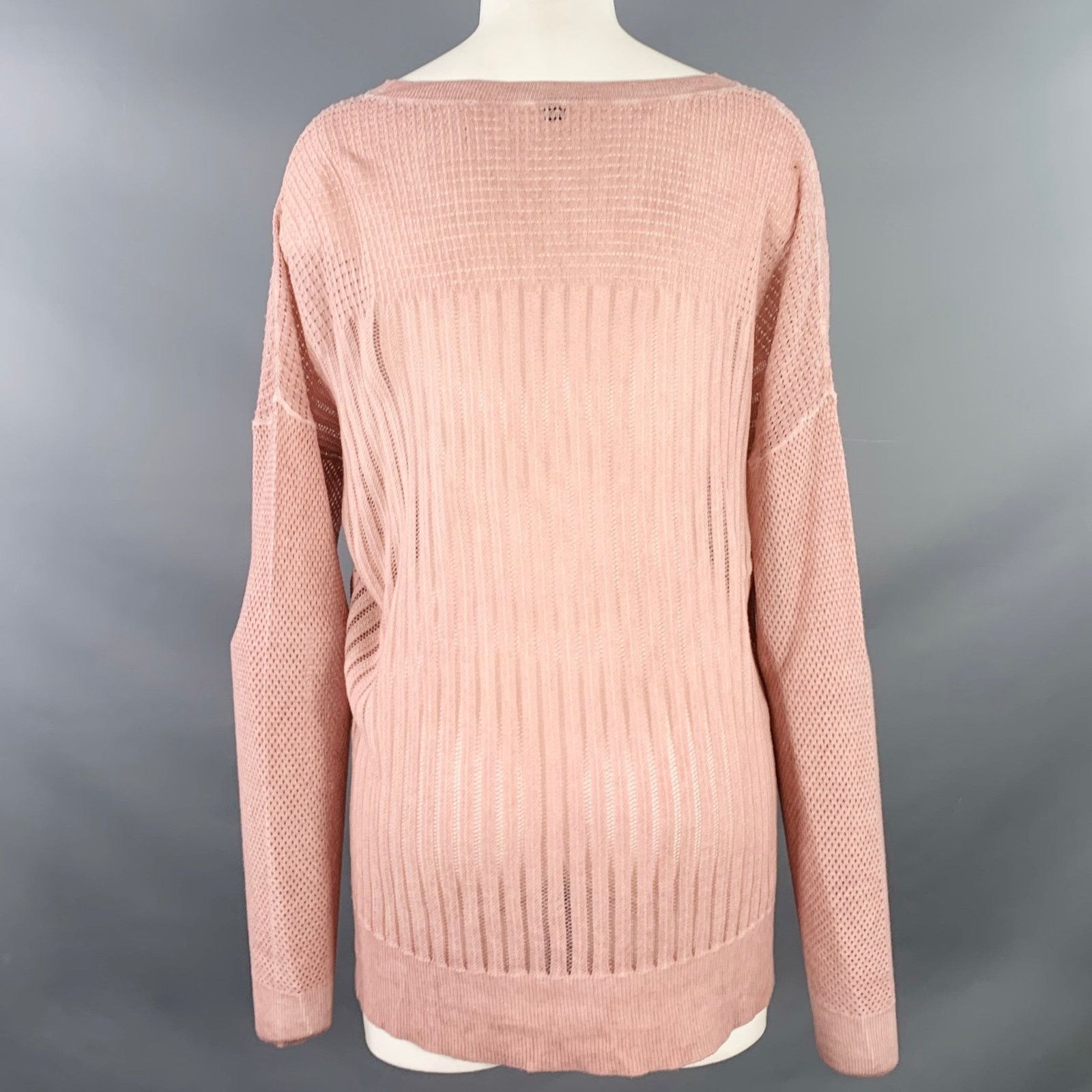 Other M Pink Cotton Waffle Knit Long Sleeve Casual Top Size M / US 6-8 / IT 42-44 - 4 Thumbnail