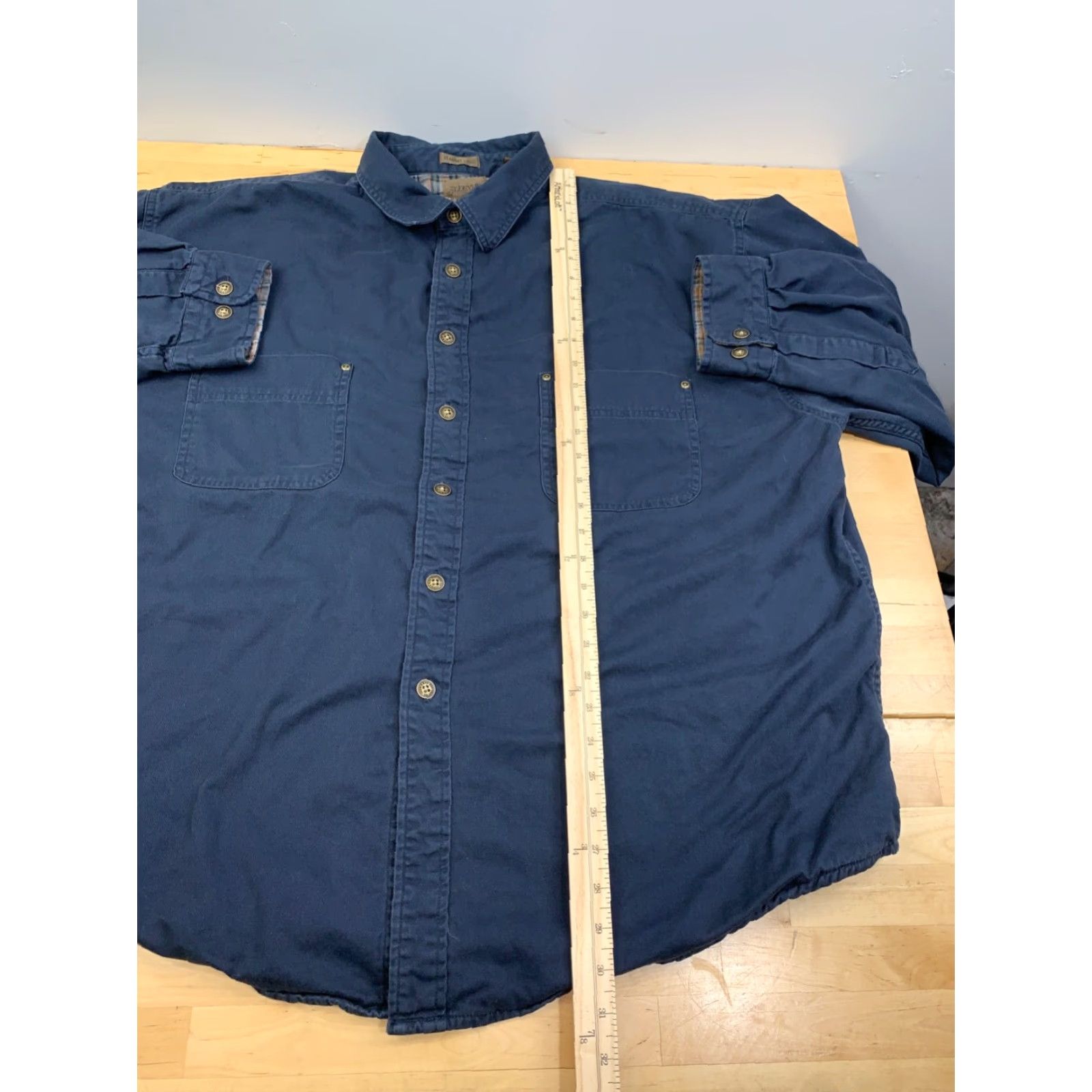 Vintage St John Bays Shirt Jacket Shacket Mens 2XL Blue Button Up Lined Flannel 10586 Size US XXL / EU 58 / 5 - 6 Thumbnail