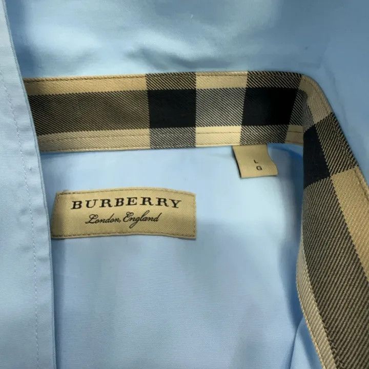 Burberry Burberry Burberry Blue Logo Print Long Sleeve Shirt-2507 Size US L / EU 52-54 / 3 - 2 Thumbnail