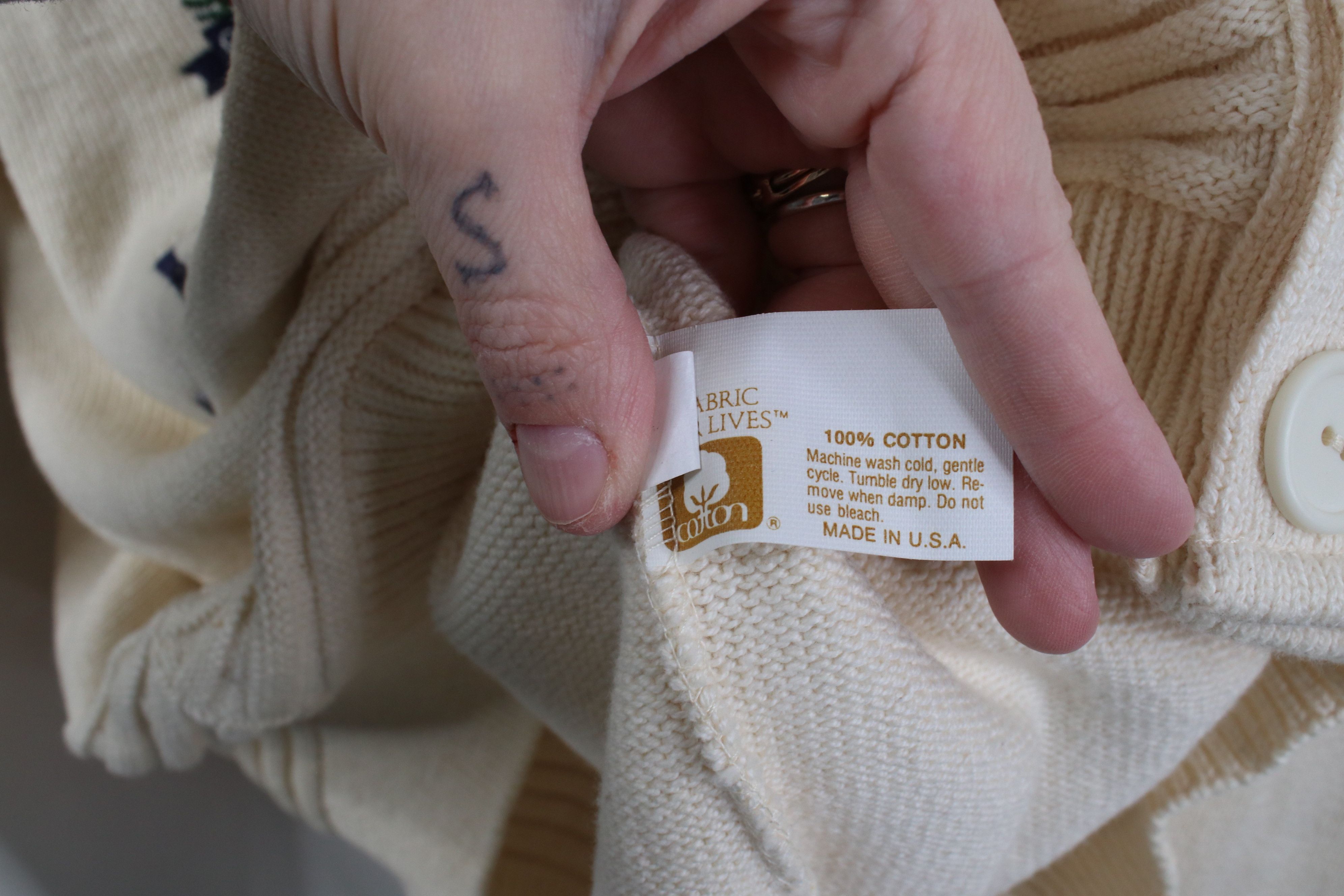 Vintage Vintage 90s Streetwear Cotton Knit Cardigan Sweater USA Size US XL / EU 56 / 4 - 12 Thumbnail