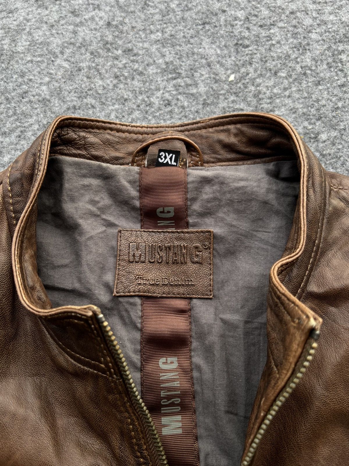 Mustang Vintage Mustang brown Leather jacket 90s / oryginal / old / Size US XXL / EU 58 / 5 - 5 Thumbnail