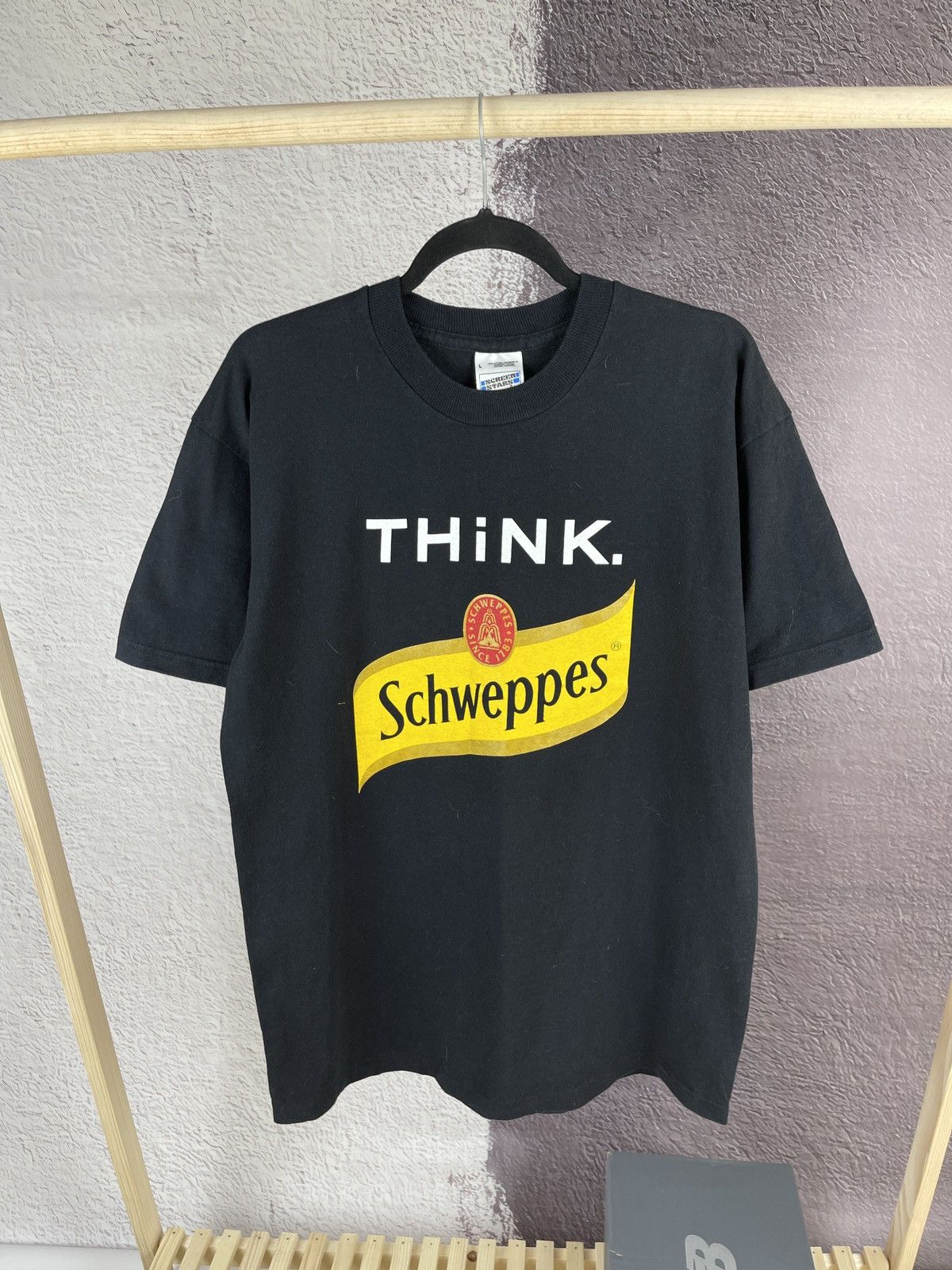 Vintage Screen Stars vintage 90s y2k Think Schweppes tee shirt Size US L / EU 52-54 / 3 - 1 Thumbnail