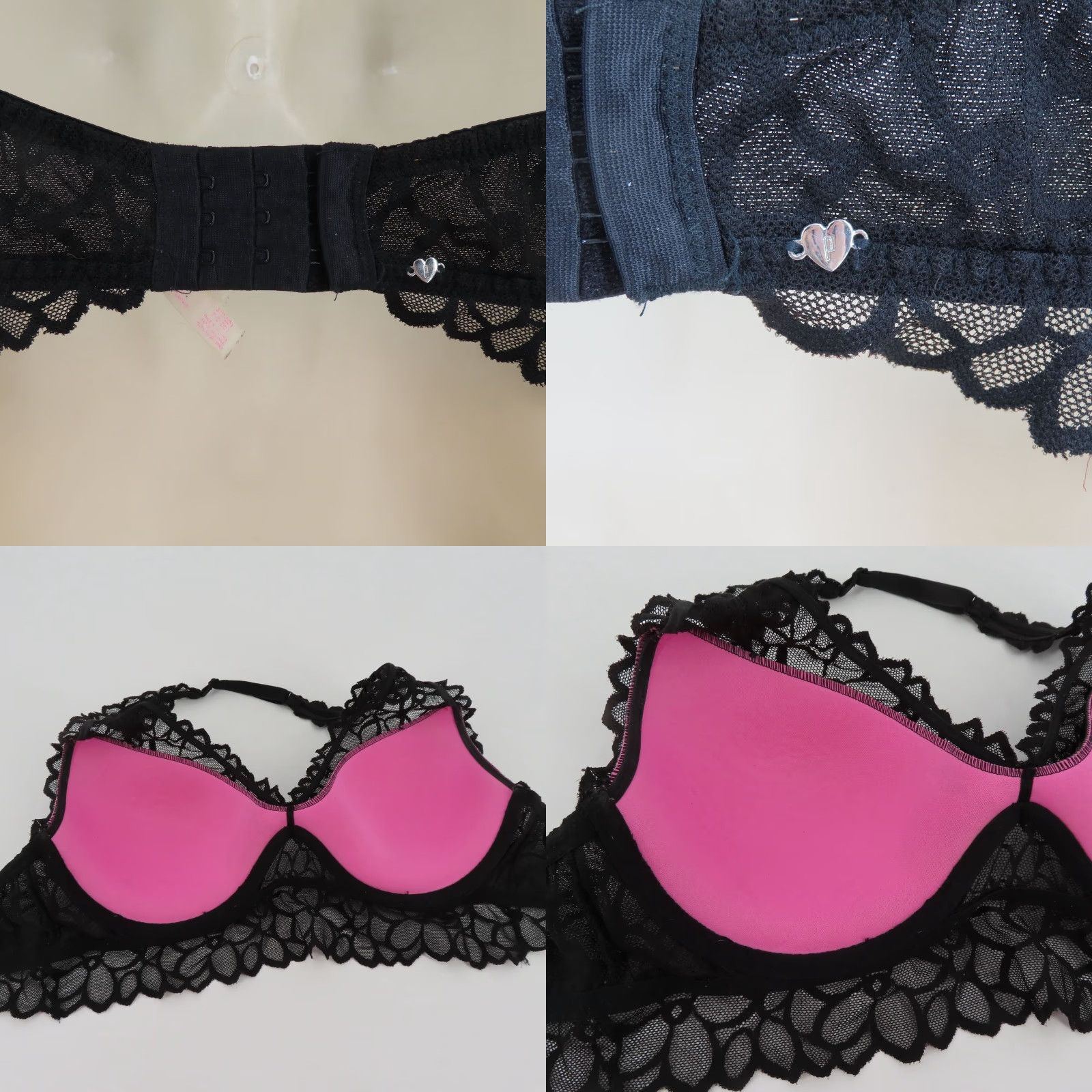 Victoria's Secret PINK Victoria's Secret Small D-DD Black Flower Lace Halter Bralette Underwire Bralette Women N/A Size ONE SIZE - 8 Thumbnail