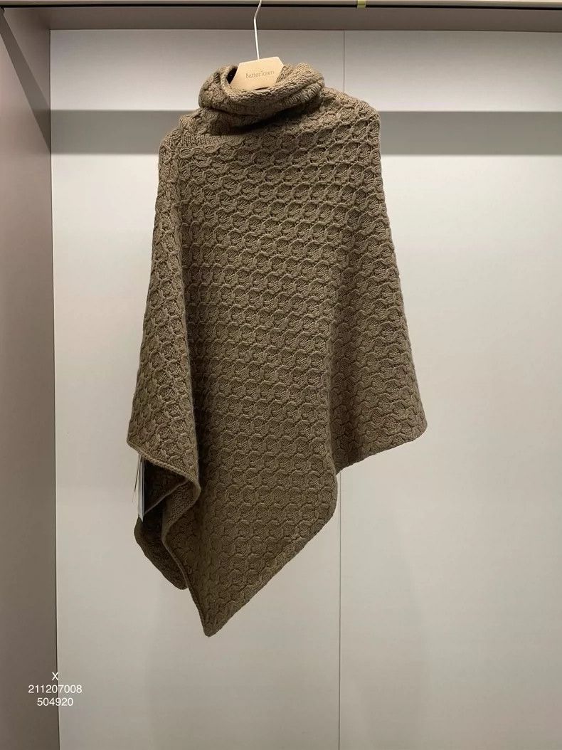 Loro Piana LORO PIANA Kakishay cashmere high collar irregular cloak Size S / US 4 / IT 40 - 1 Thumbnail