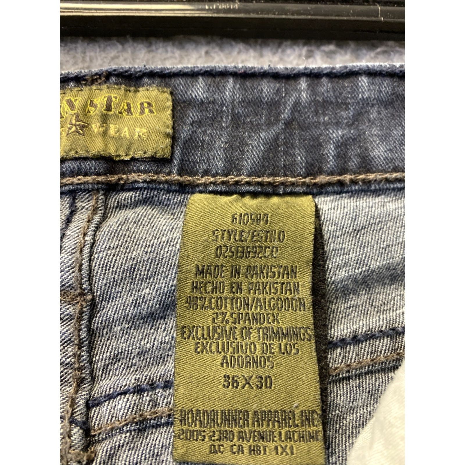 Vintage Urbanstar Jeans Mens 36X30 Straight 5-Pocket Denim Dark Blue Stretch Zip Closure Regular Fit Cotton Jeans Star Theme Mens Size US 36 / EU 52 - 5 Thumbnail