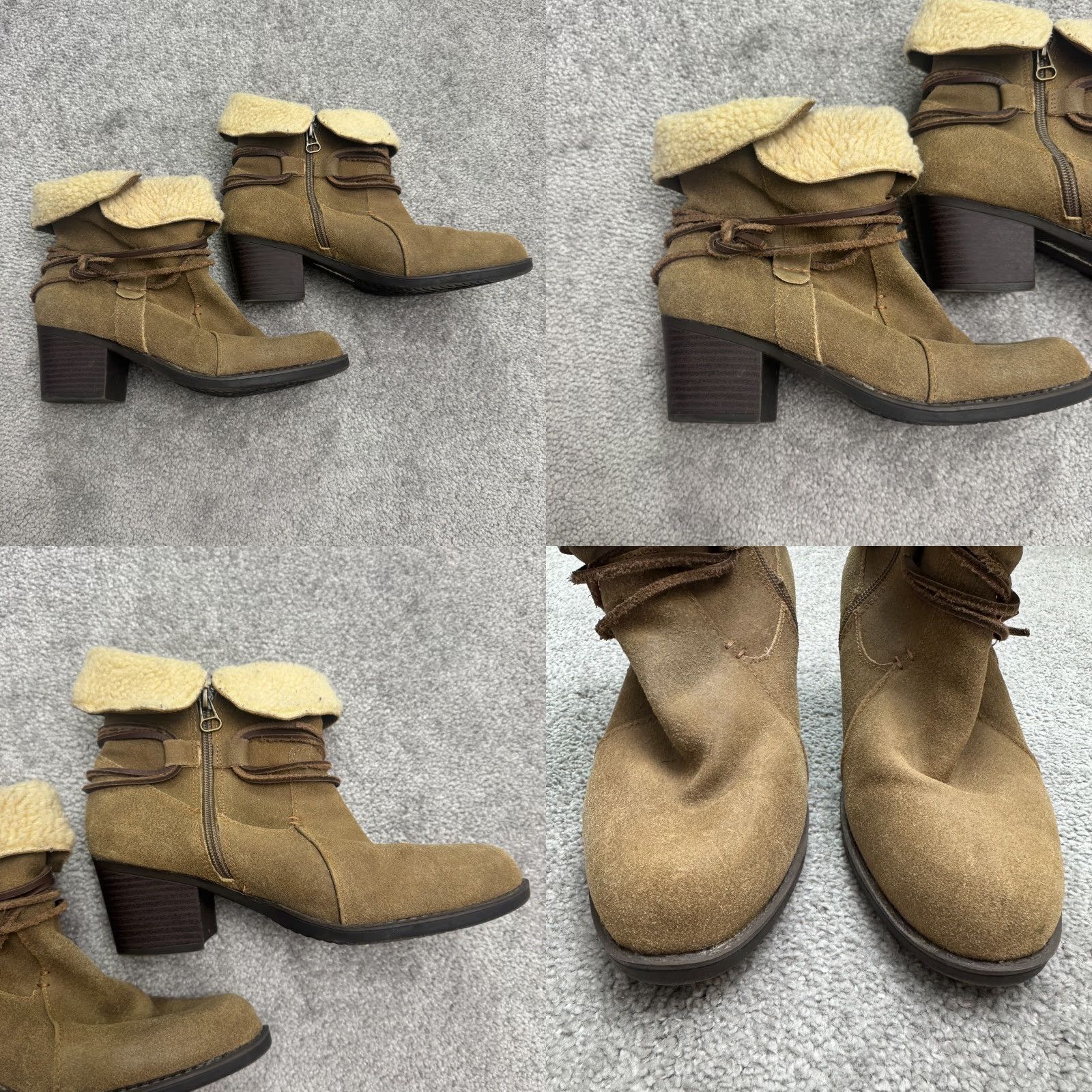 Eddie Bauer VINTAGE Eddie Bauer Women's Ankle Boots Casual Fall Winter Brown Suede Shearling Lined 8M Size US 8 / IT 38 - 8 Thumbnail