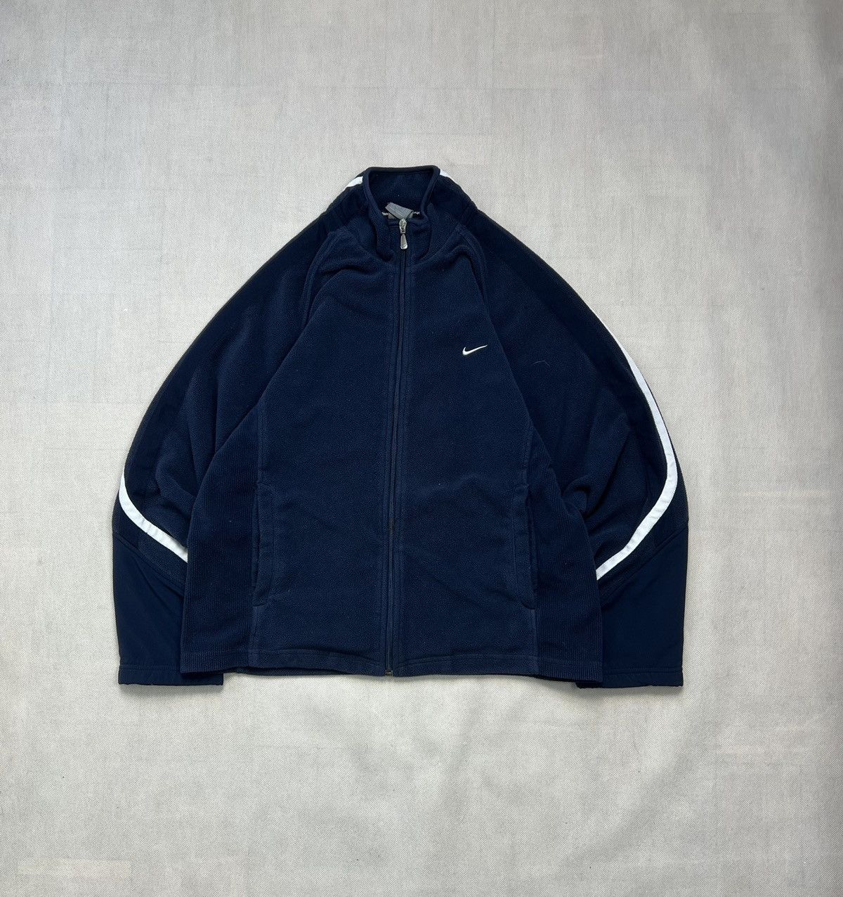 Nike × Vintage Fleece Sweatshirt Nike Small Logo Zipped Vintage 00’s Y2K Size US L / EU 52-54 / 3 - 1 Thumbnail