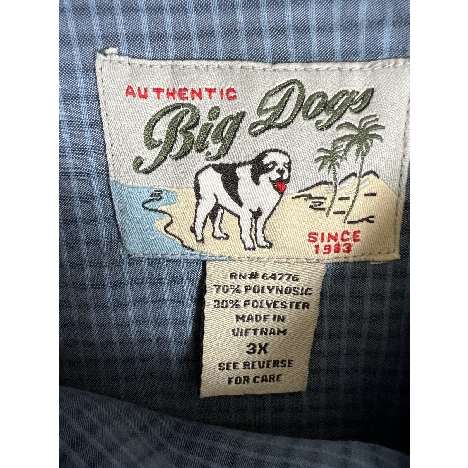 Big Dogs Vintage Big Dogs Short Sleeve Button Up Shirt Size 3XL Blue Size US XXL / EU 58 / 5 - 5 Thumbnail