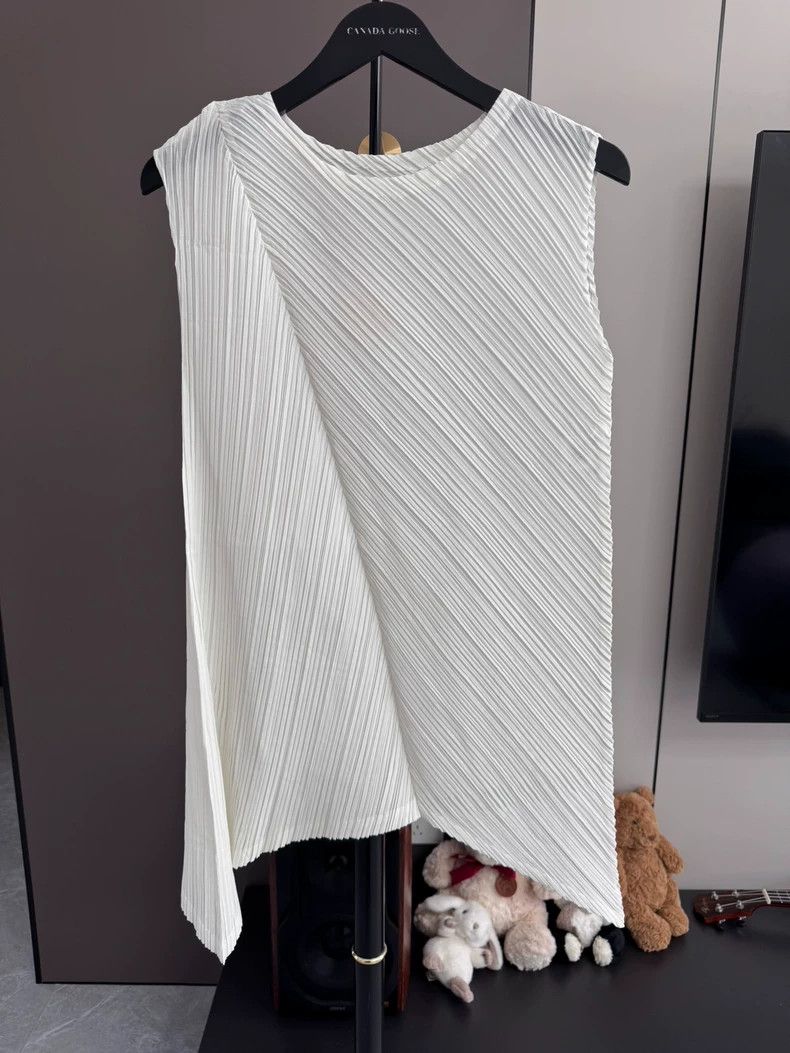 Issey Miyake issey miyake size:3 White pleated vest Size XXS / US 00 / IT 34 - 1 Thumbnail