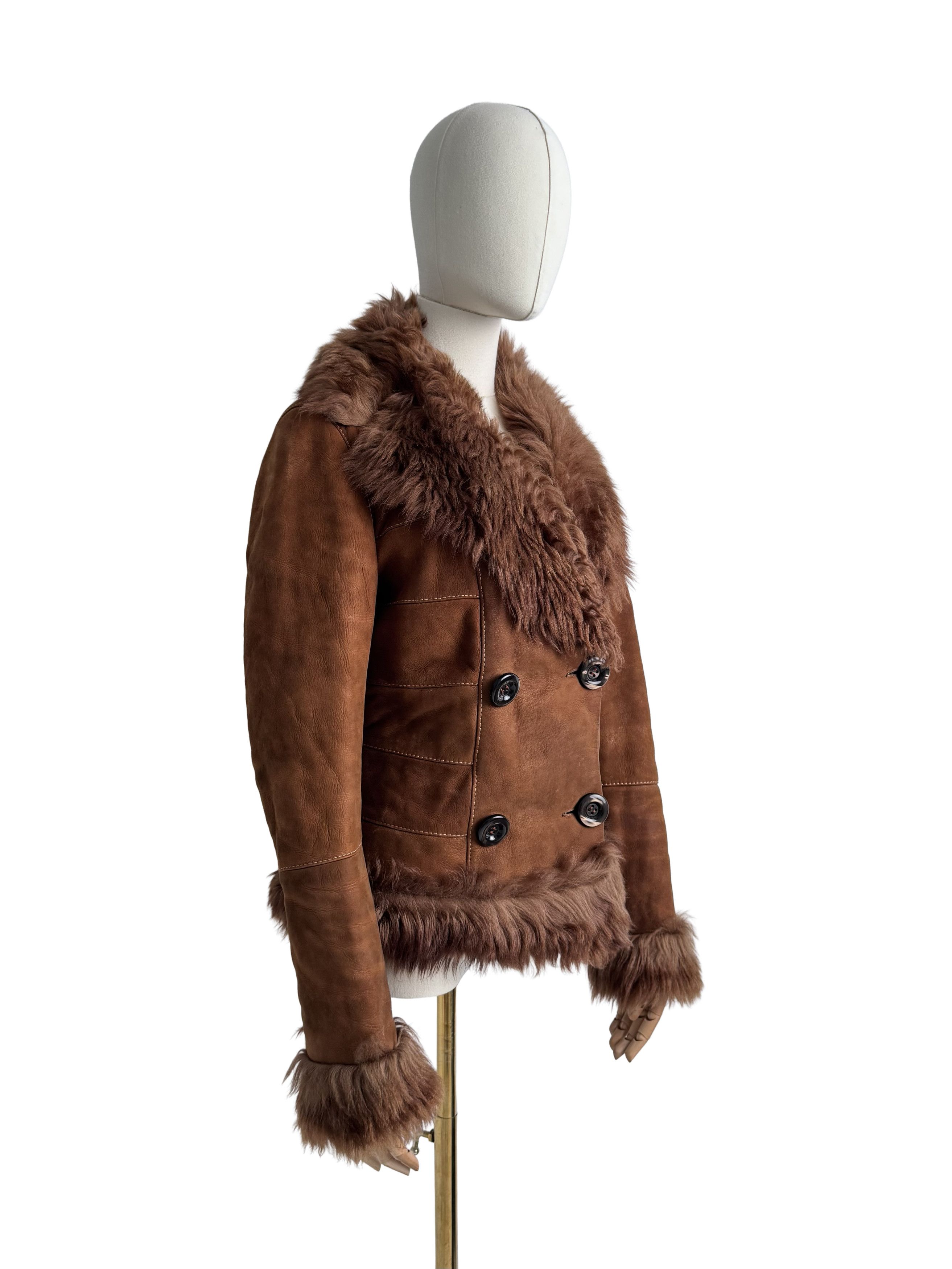 Vintage Vintage Real Shearling Cropped Jacket Size S / US 4 / IT 40 - 1 Thumbnail