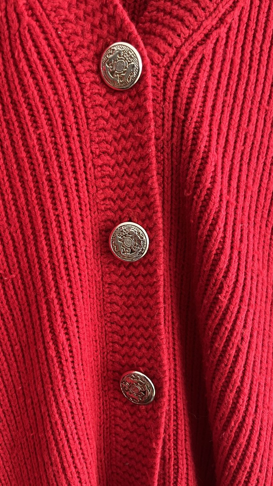 Vintage PK Elliot Plus Red Ribbed Cardigan Size US L / EU 52-54 / 3 - 2 Thumbnail