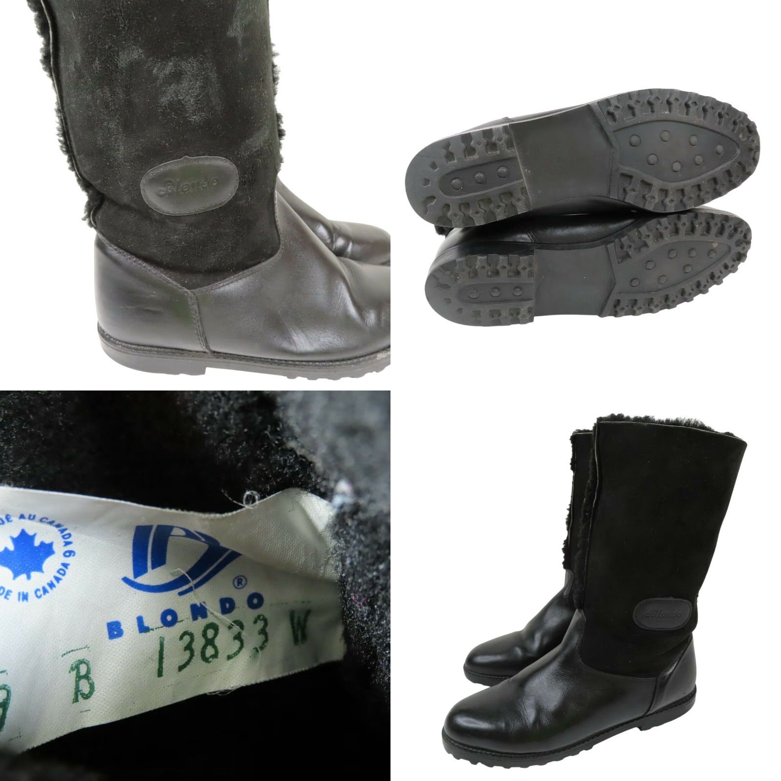 Blondo VTG Blondo Boots Woman 9 B Solid Black Shearling Fur Lined Winter Snow Canada Boots Size US 9 / IT 39 - 8 Thumbnail
