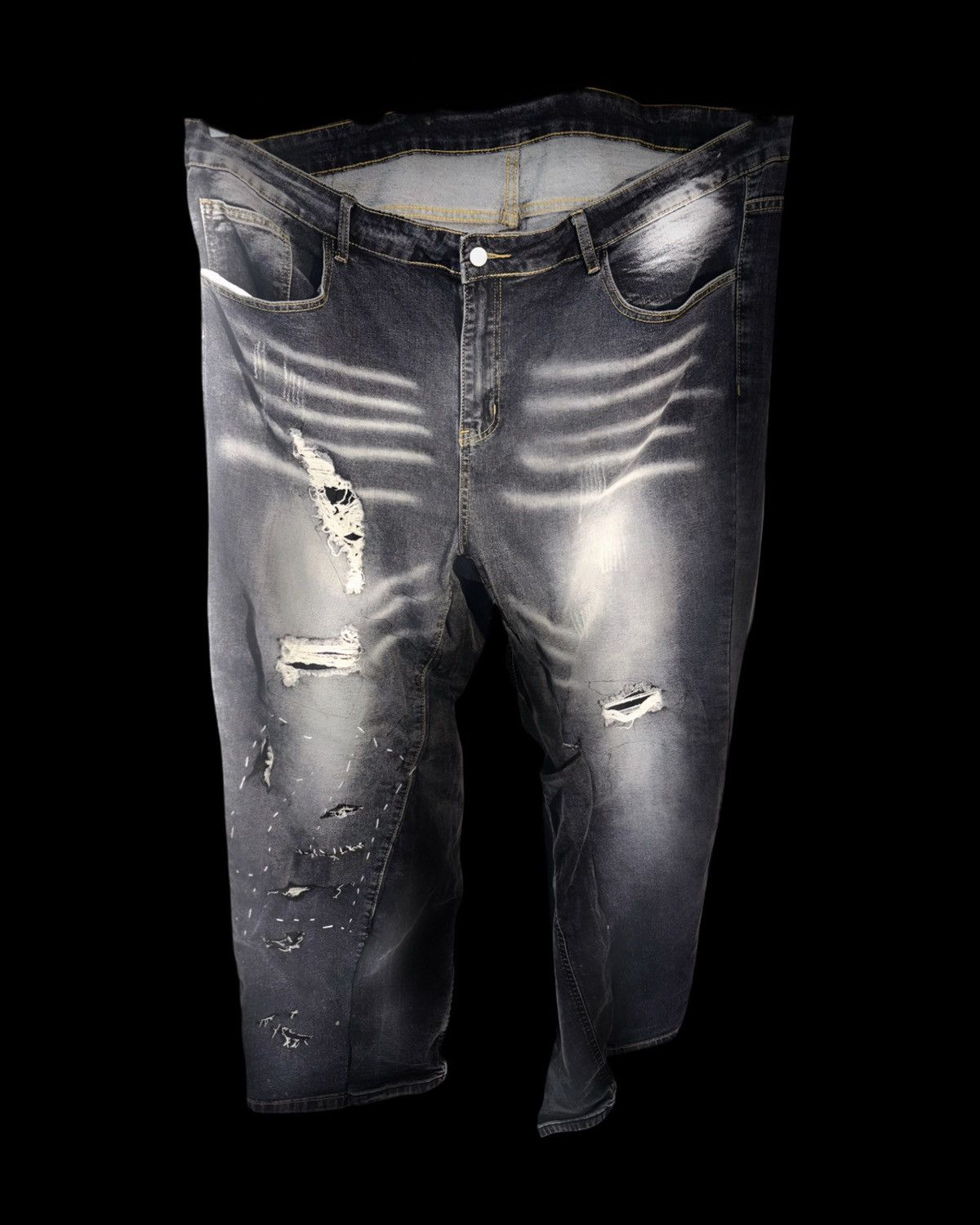 Other Deconstructed custommade distressed sagged pants Size US 44 / EU 60 - 1 Thumbnail