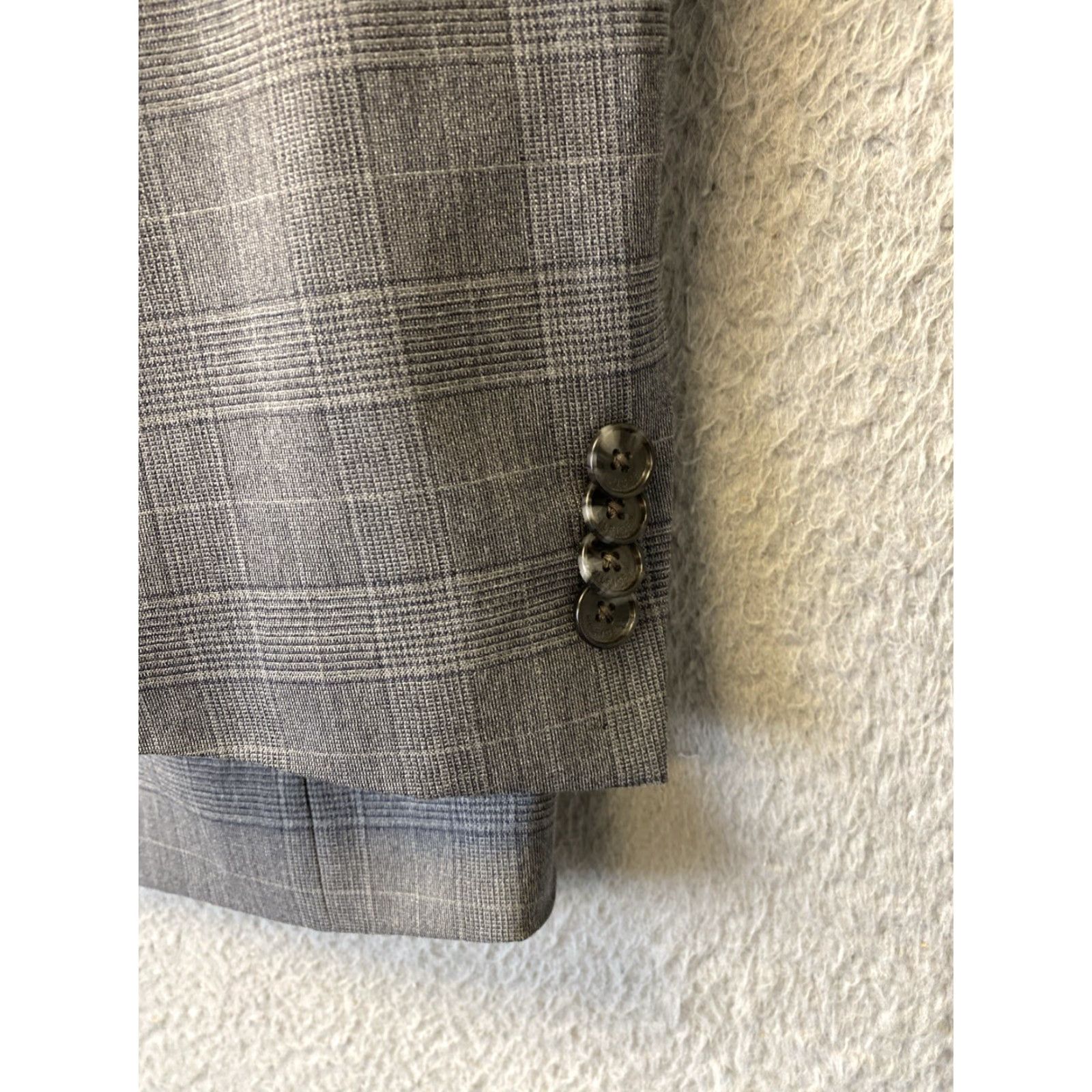 Tommy Hilfiger Tommy Hilfiger Gray Plaid Blazer 36S Sport Coat Jacket 135-12 Size 36S - 3 Thumbnail