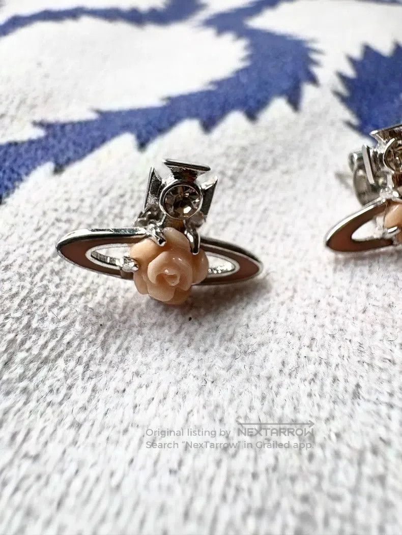 Vivienne Westwood Vivienne Westwood Pink Saturn rosebud earrings Size ONE SIZE - 2 Thumbnail