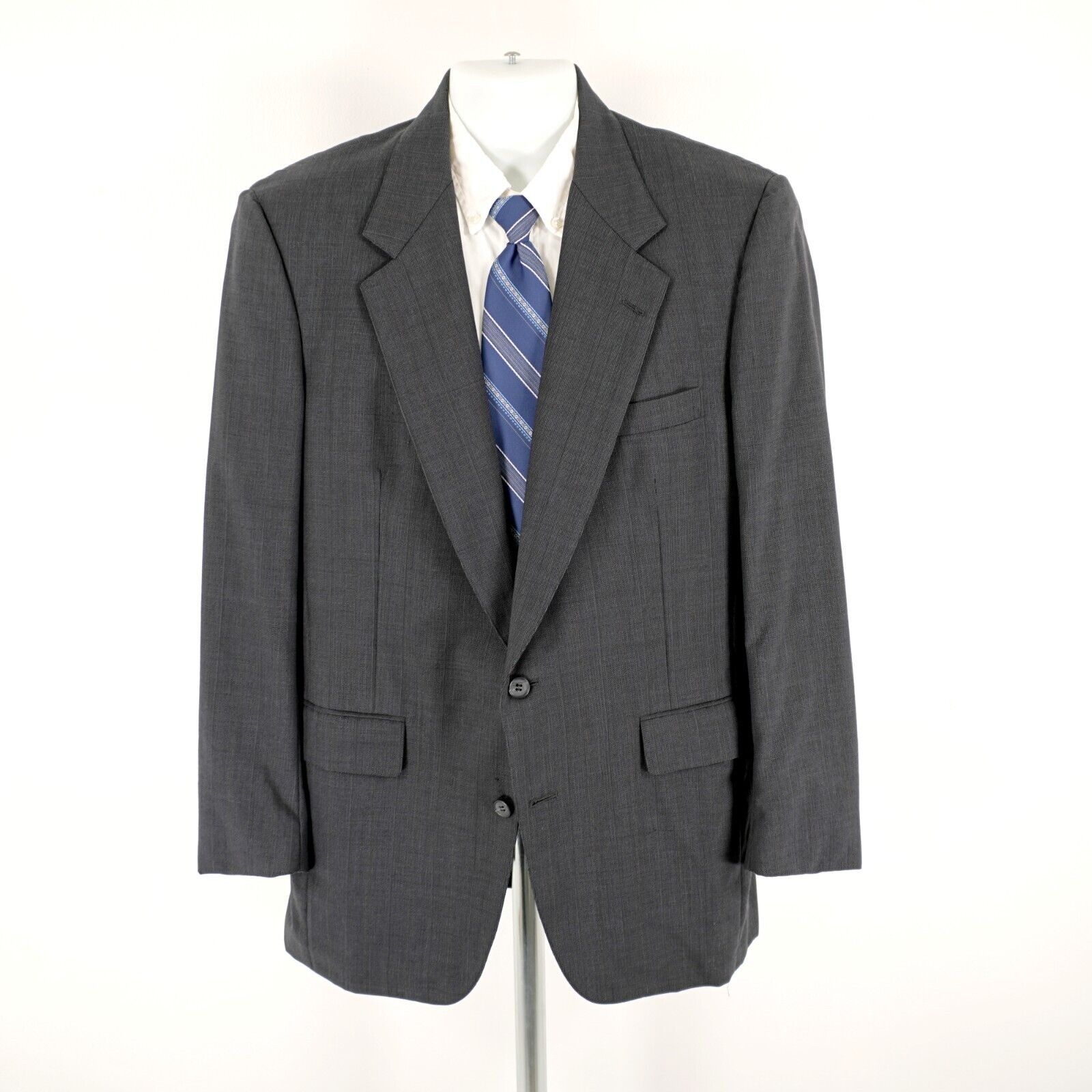 Southwick DAMAGED Southwick Wool Blue Check W/ Green Orange Striped Su Size 40R - 2 Thumbnail