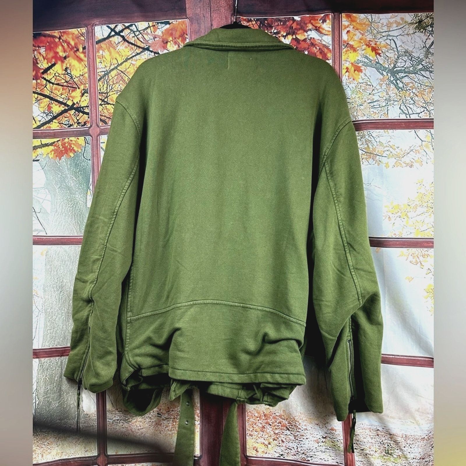 Free People Free People Rebel Knit Oversized Moto Jacket Green - size XL Size XL / US 12-14 / IT 48-50 - 10 Thumbnail