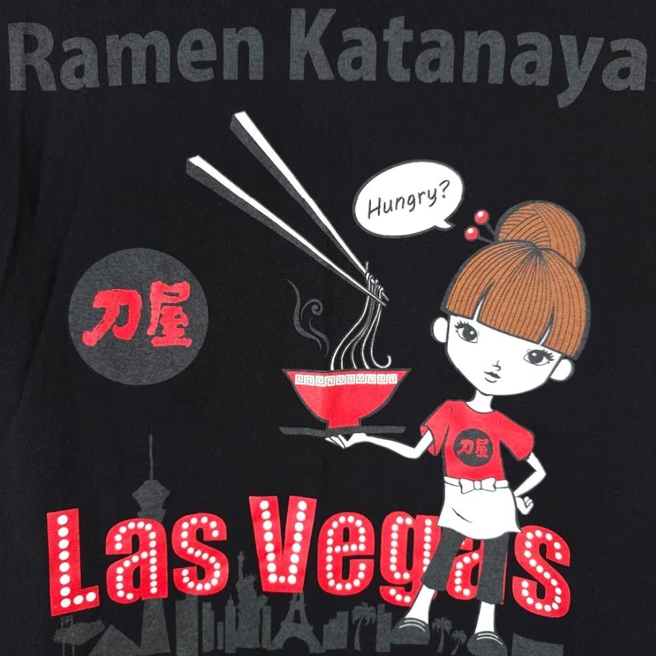 Gildan Gildan T-Shirt Mens Large Black Ramen Katanaya Las Vegas Japanese Snack Tee Shirt Mens Size US L / EU 52-54 / 3 - 5 Thumbnail