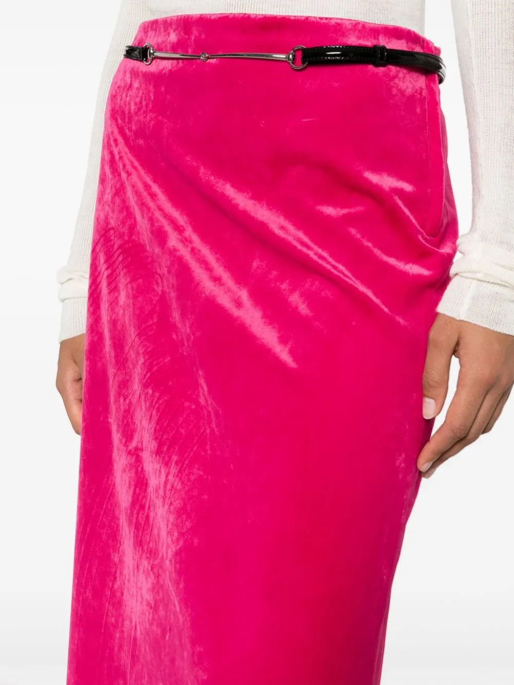 Gucci o1y0925 Maxi Skirt in Fuchsia Size 27" / US 4 / IT 40 - 2 Thumbnail
