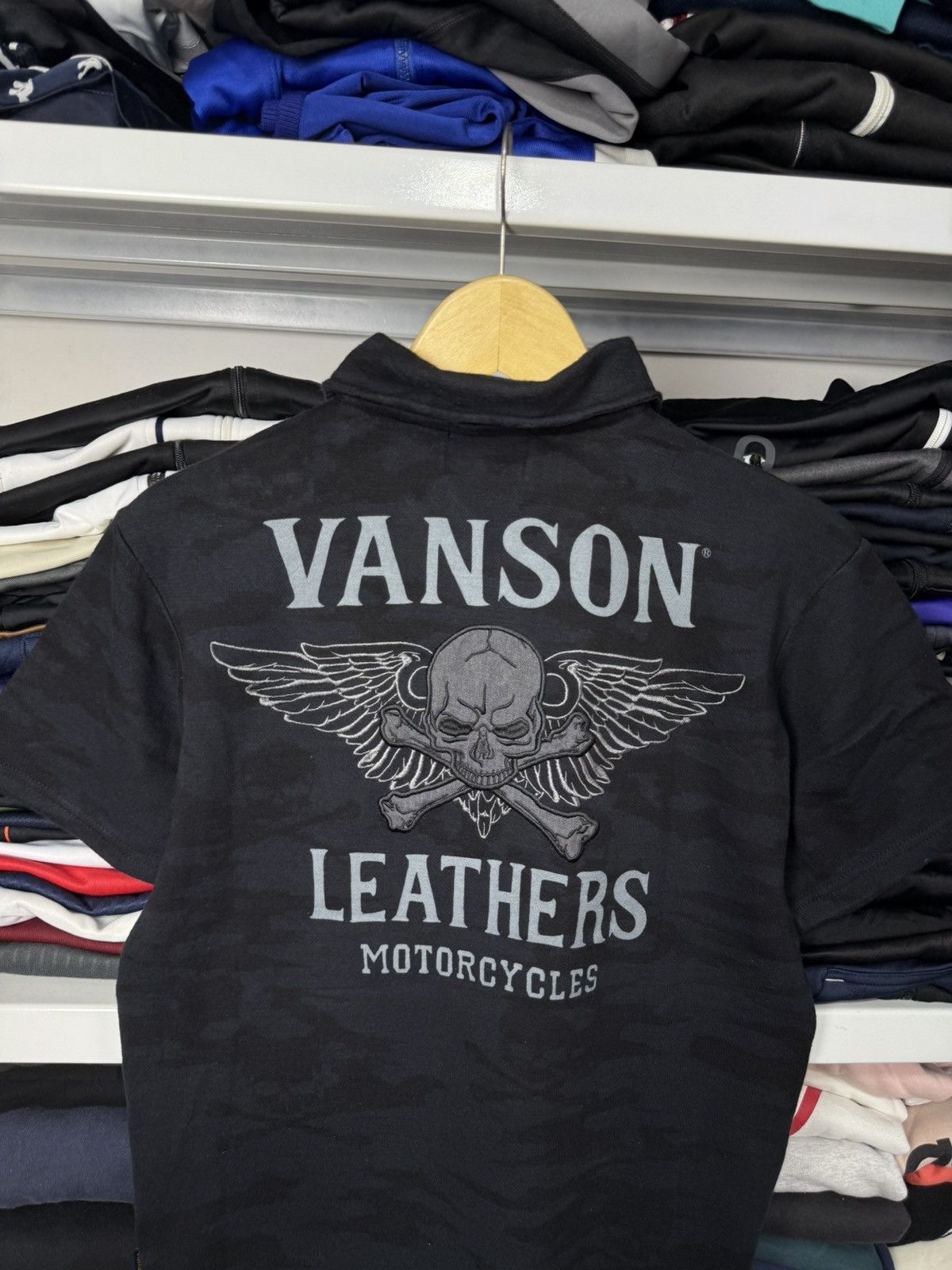 Vanson Leathers VANSON LEATHERS VINTAGE RARE COLLAR T-SHIRT Size US M / EU 48-50 / 2 - 3 Thumbnail